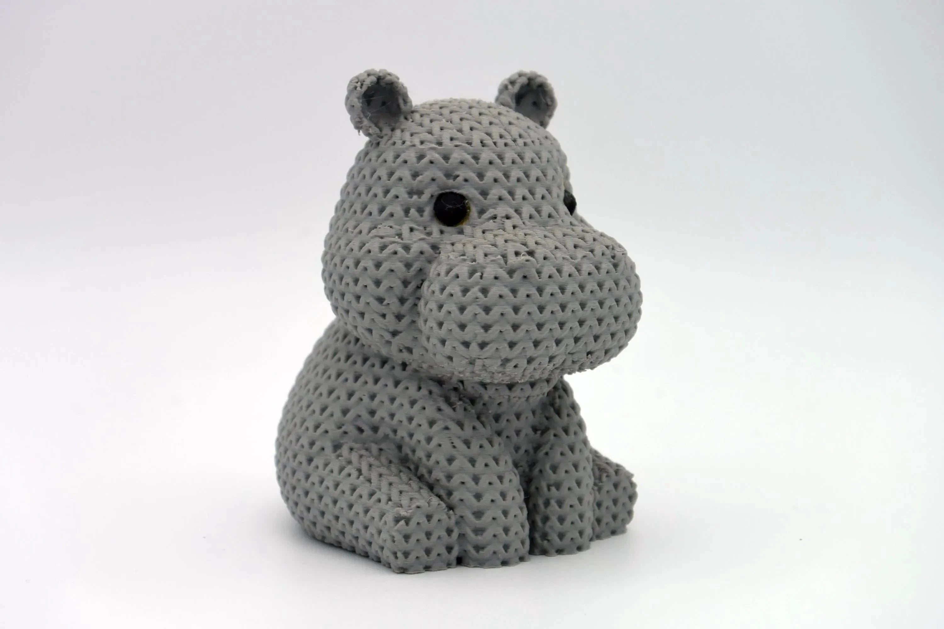 Figurine hippopotame tricot 3D • Sculpture artisanale mignonne • Déco originale | Bandji3D Bandji3D
