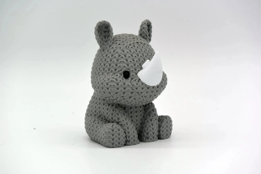 Figurine rhinocéros tricot 3D • Sculpture artisanale exotique • Déco originale | Bandji3D Bandji3D