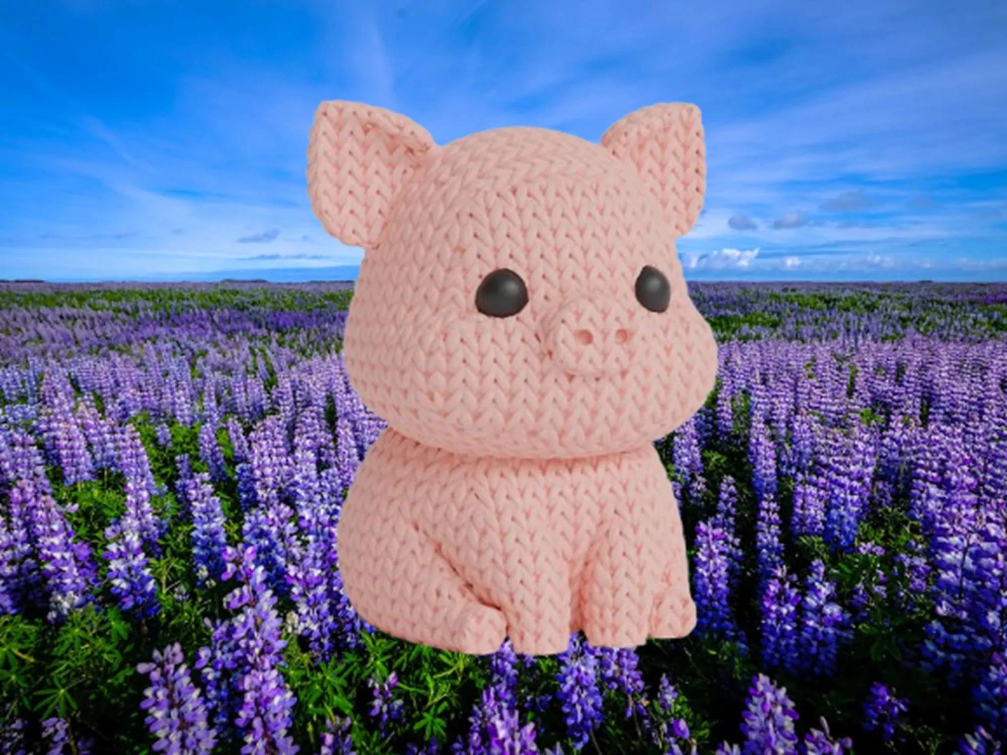 Figurine cochon tricot 3D • Sculpture artisanale mignonne • Déco rustique | Bandji3D Bandji3D