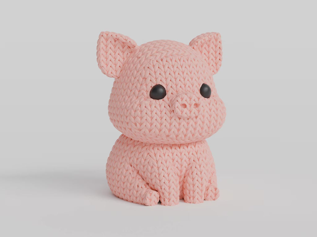 Figurine cochon tricot 3D • Sculpture artisanale mignonne • Déco rustique | Bandji3D Bandji3D