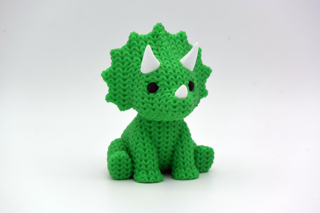 Figurine triceratops tricot 3D • Sculpture artisanale dinosaure • Déco originale | Bandji3D Bandji3D