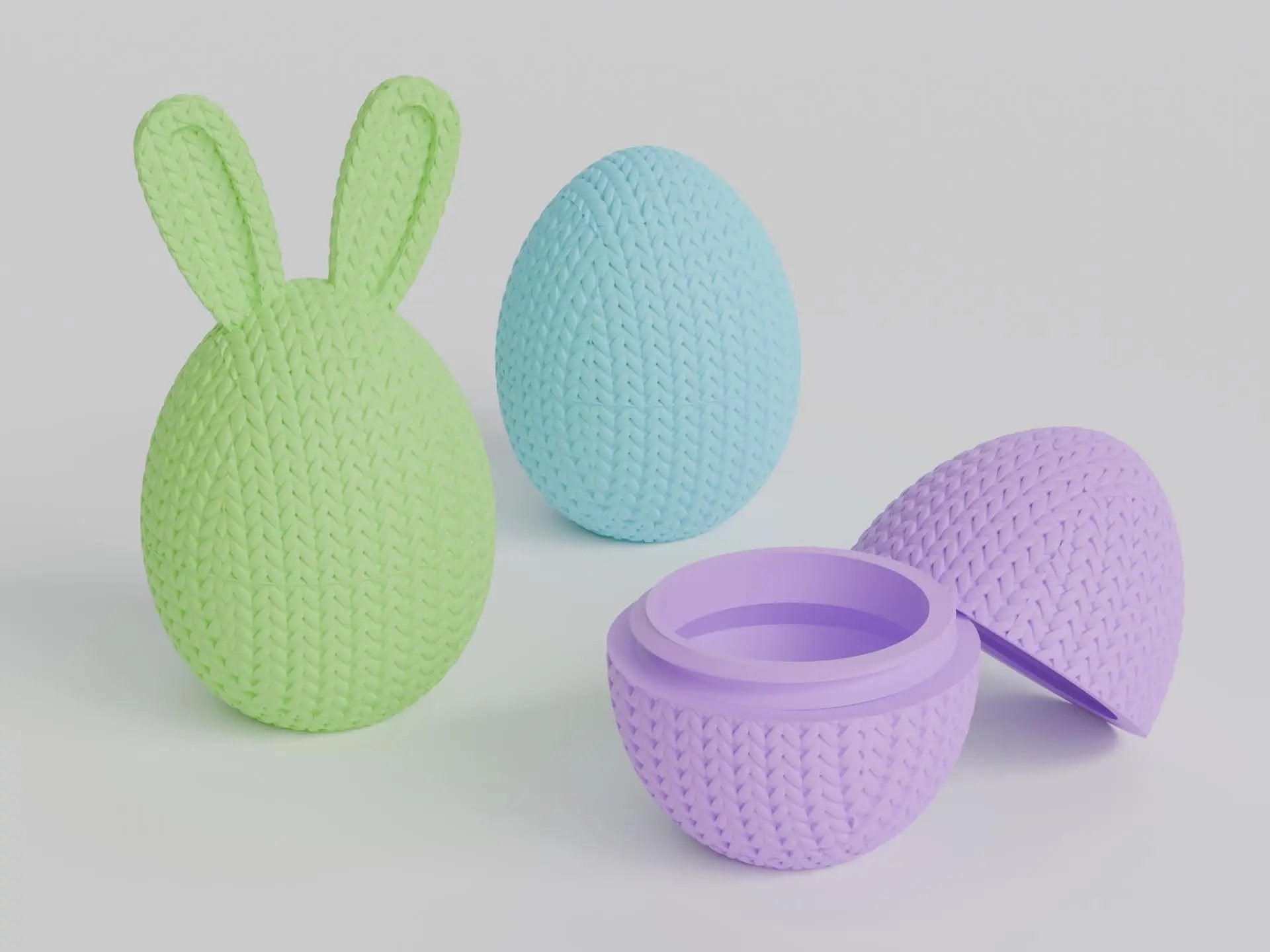 Conteneur œuf de Pâques tricot 3D • Boîte artisanale déco festive | Bandji3D Bandji3D