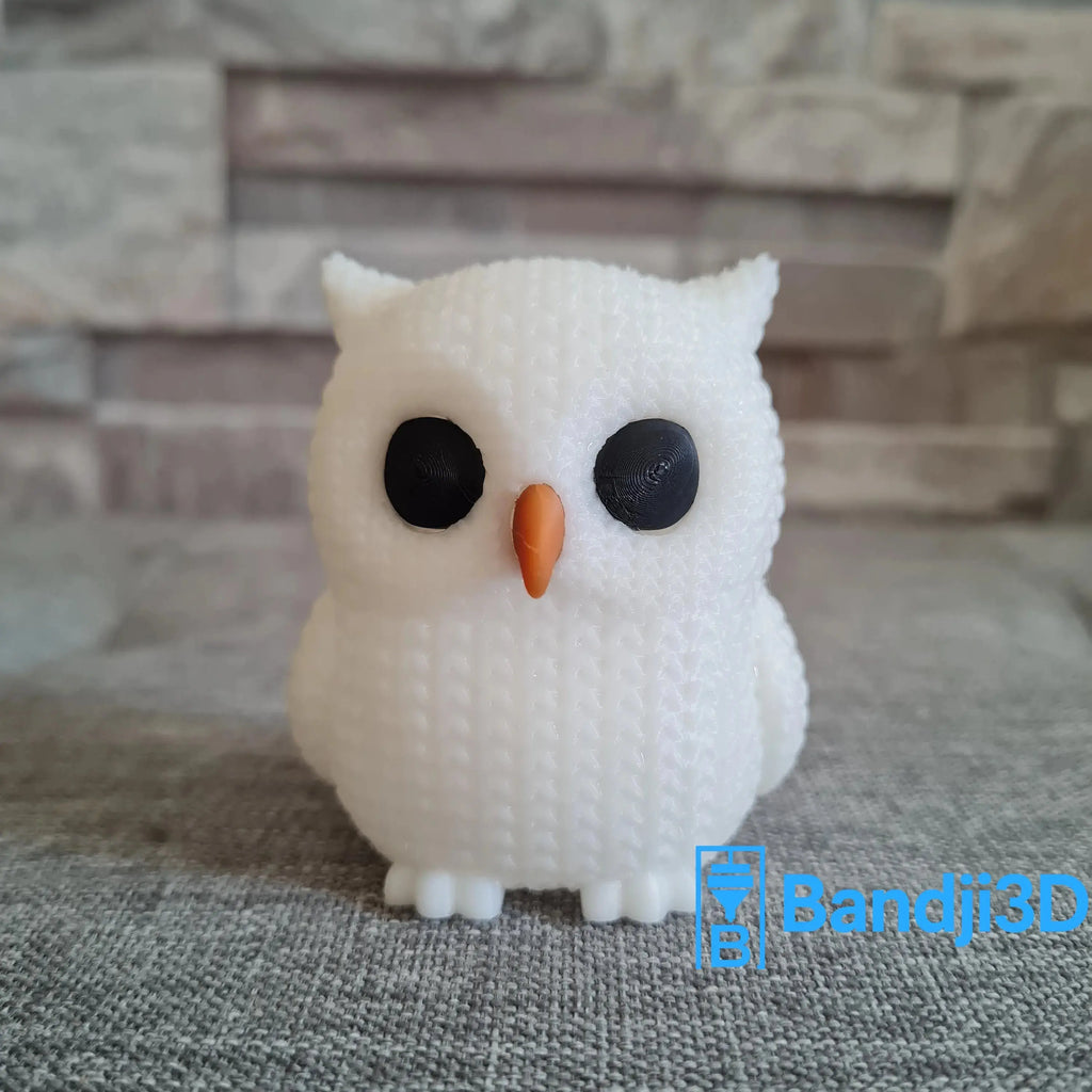 Figurine chouette tricot 3D • Sculpture artisanale • Déco mignonne | Bandji3D Bandji3D