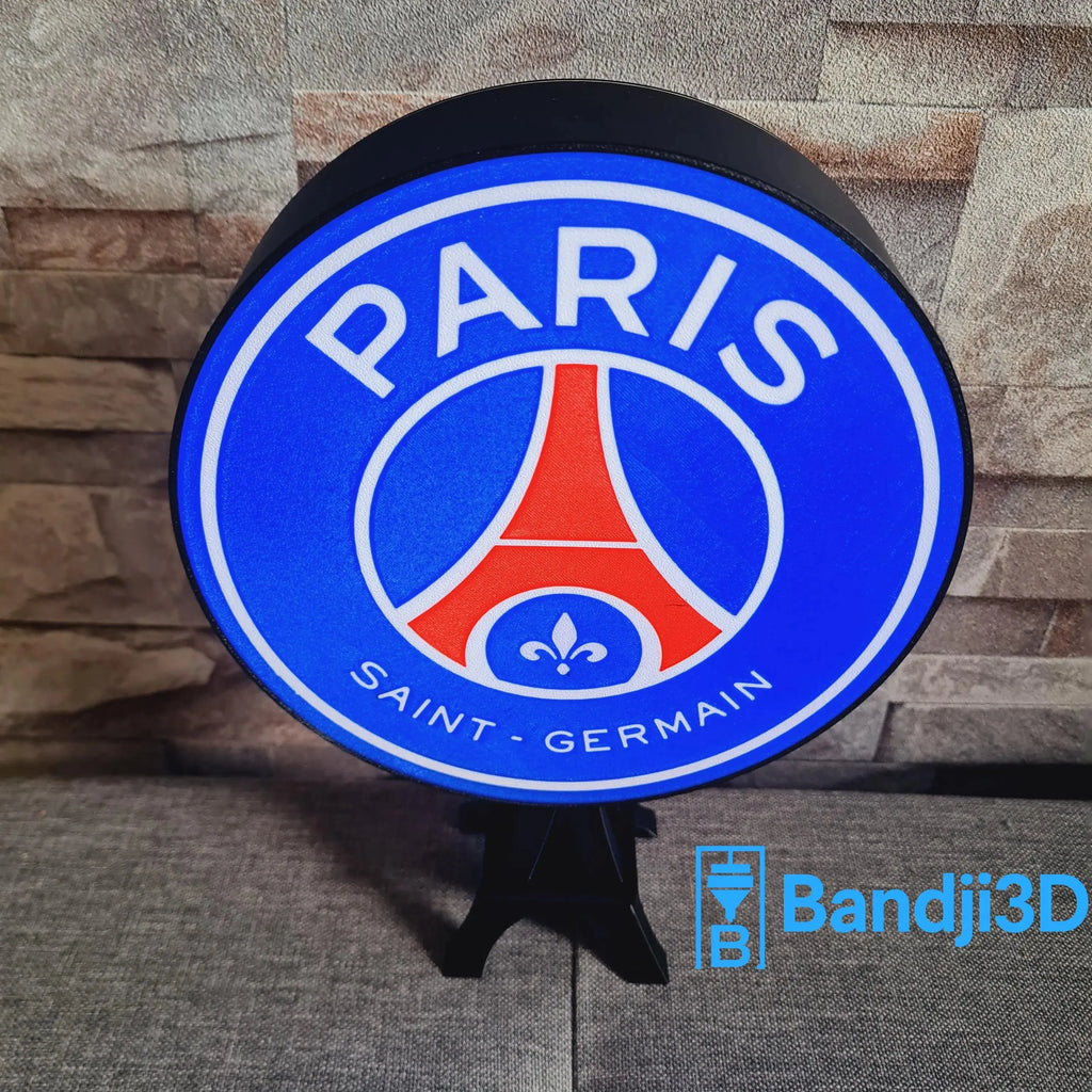 Logo Lumineux PSG LED – Enseigne Personnalisable avec Télécommande | Bandji3D Bandji3D