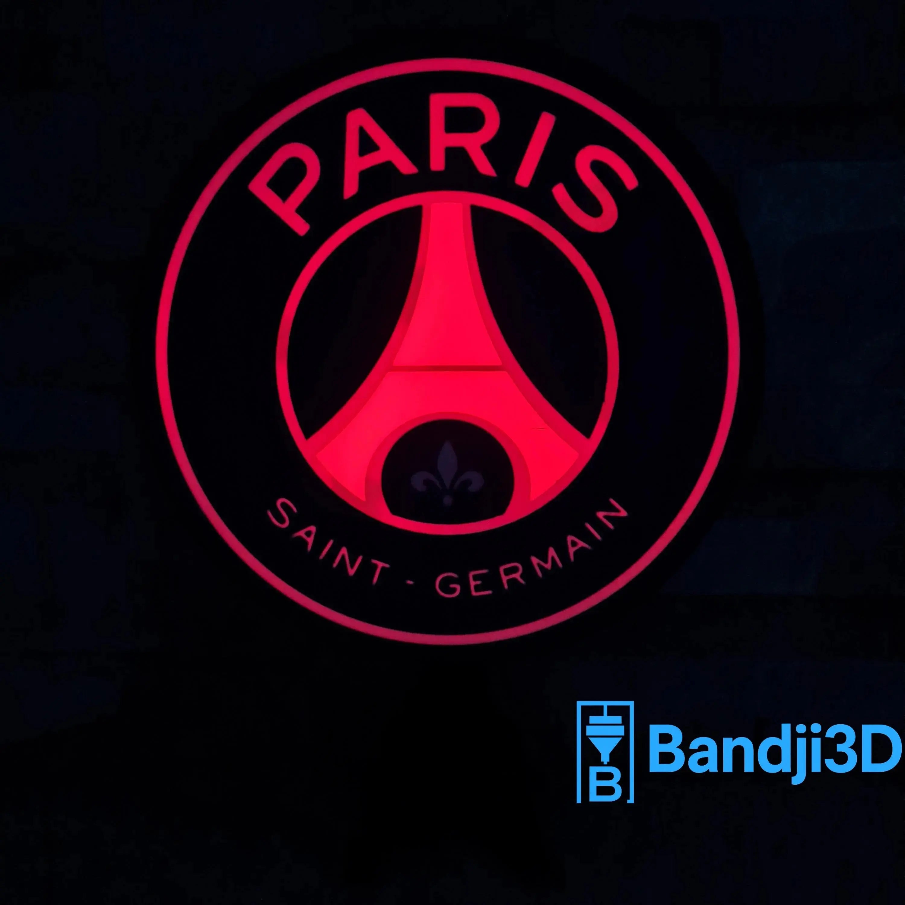 Logo Lumineux PSG LED – Enseigne Personnalisable avec Télécommande | Bandji3D Bandji3D