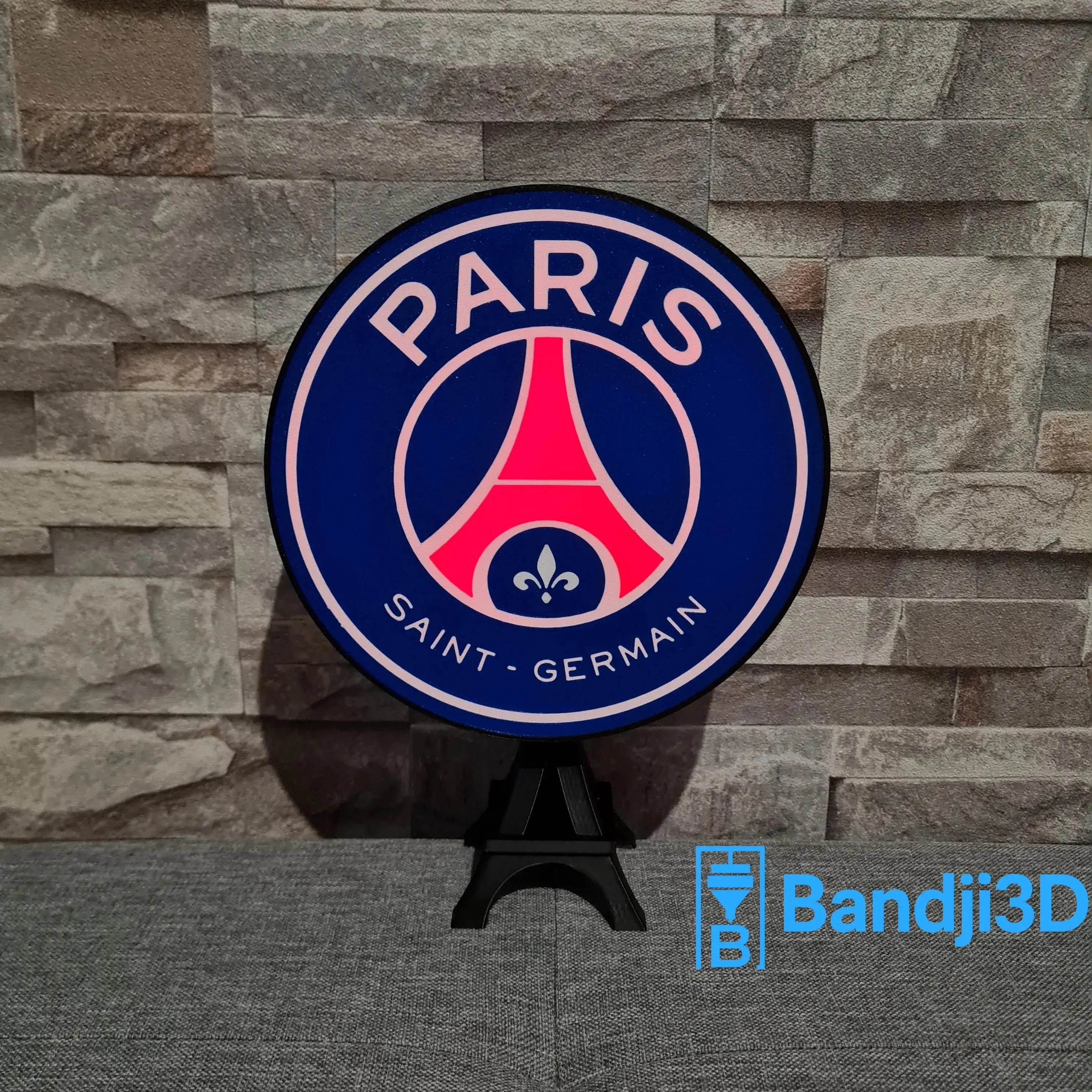 Logo Lumineux PSG LED – Enseigne Personnalisable avec Télécommande | Bandji3D Bandji3D