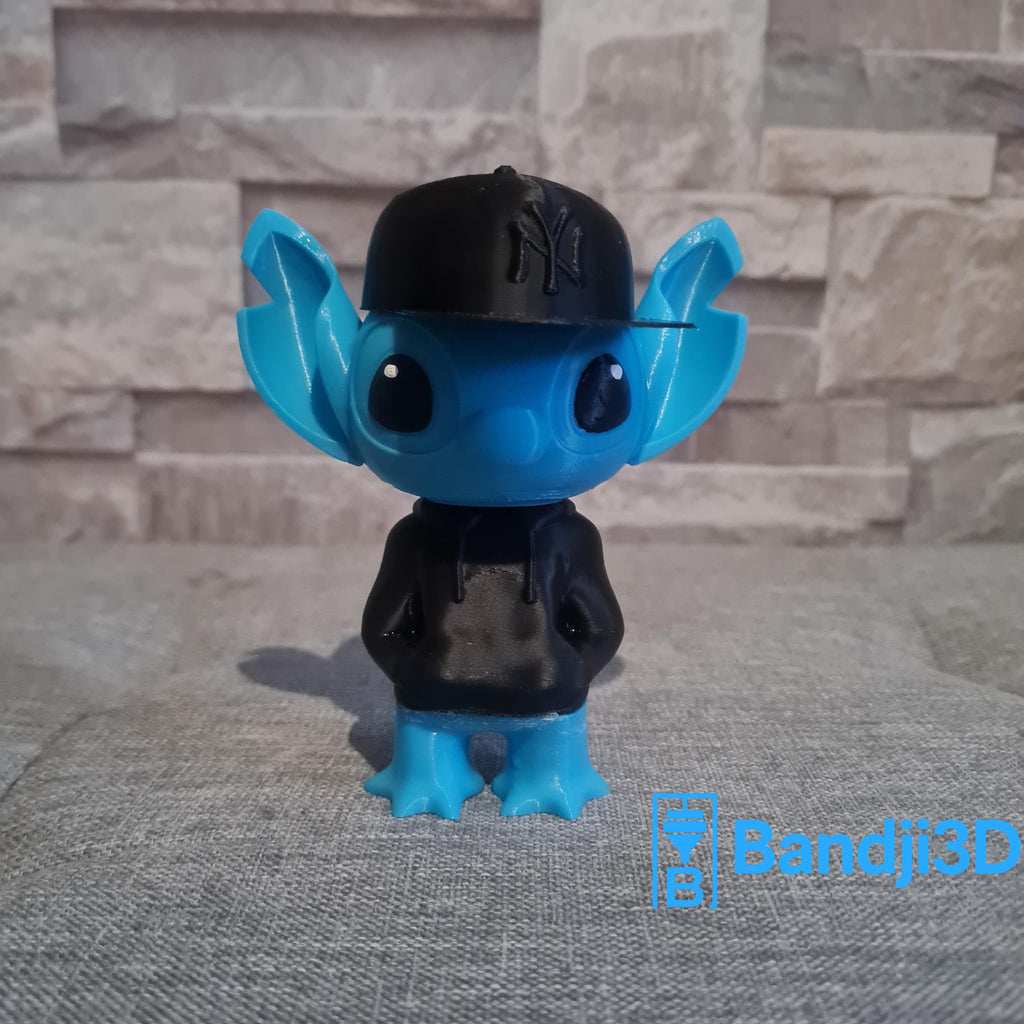 Figurine Stitch 3D Streetwear – Hoodie & Casquette Personnalisable | Bandji3D Bandji3D