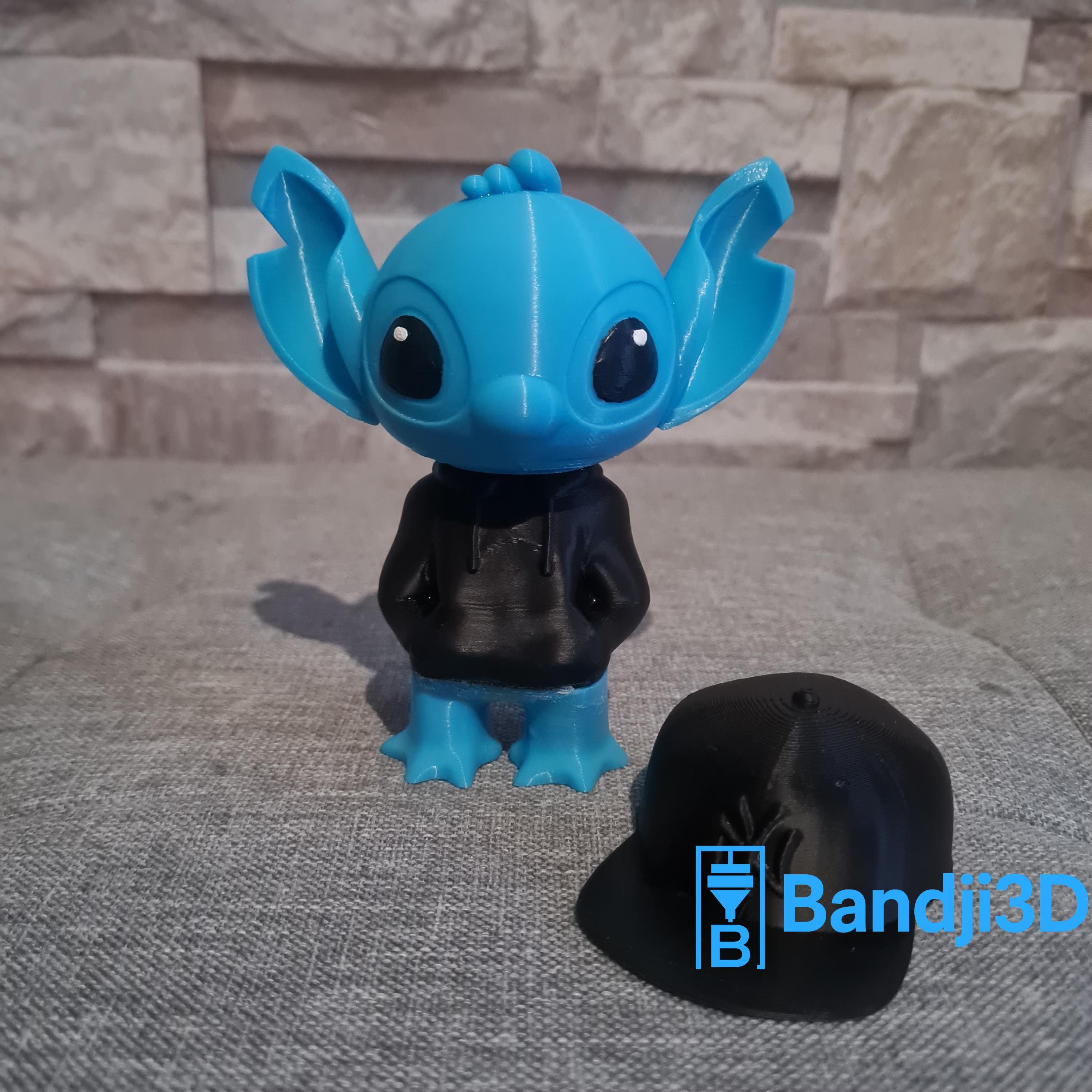 Figurine Stitch 3D Streetwear – Hoodie & Casquette Personnalisable | Bandji3D Bandji3D