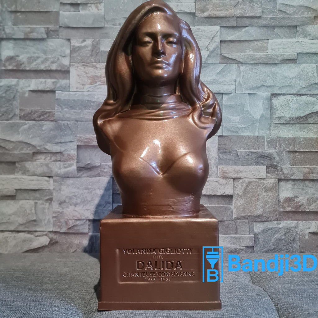 Buste Dalida 3D – Sculpture Personnalisable & Déco Musicale | Bandji3D Bandji3D