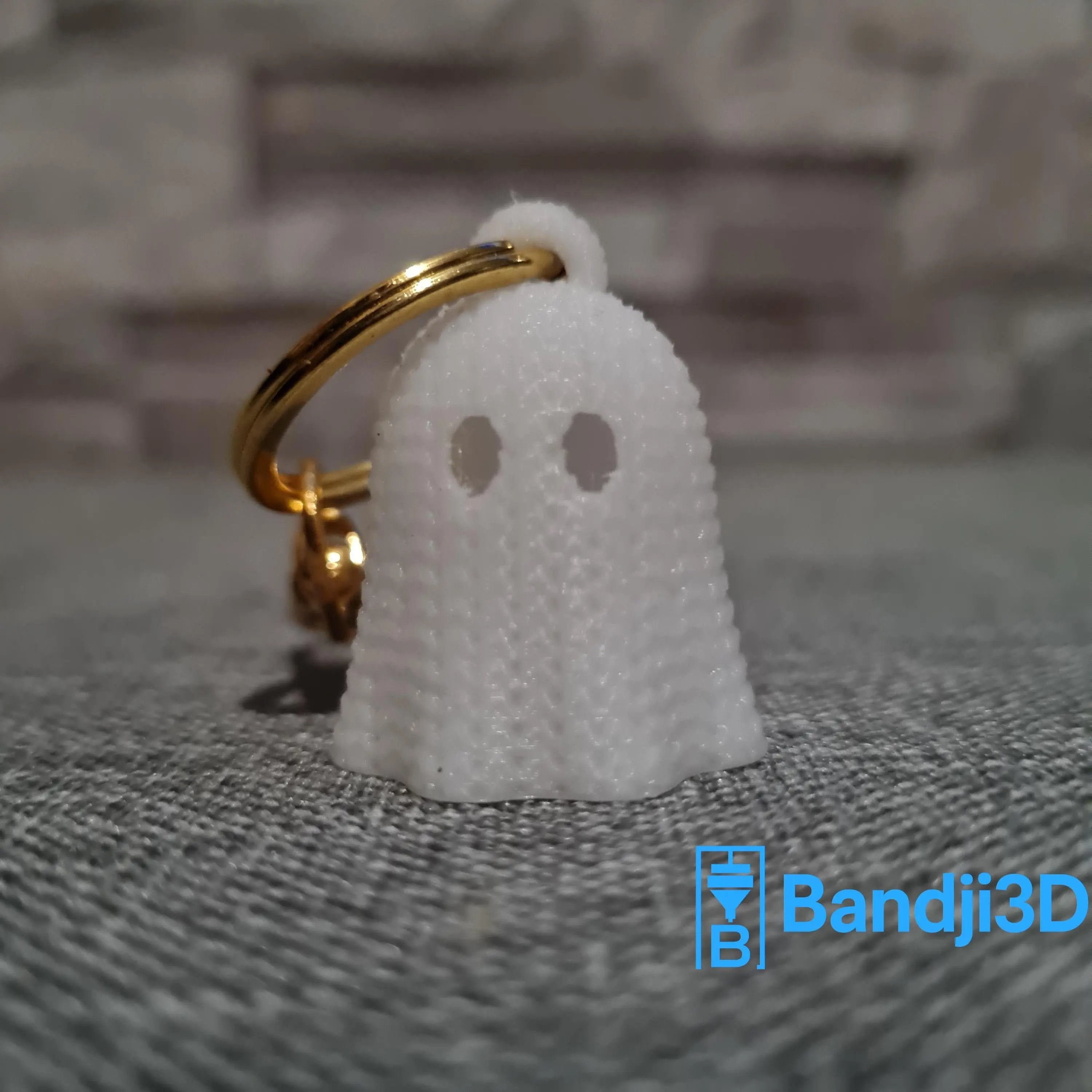 Porte-clés Fantôme Tricot 3D – Accessoire Mignon Halloween | Bandji3D Bandji3D