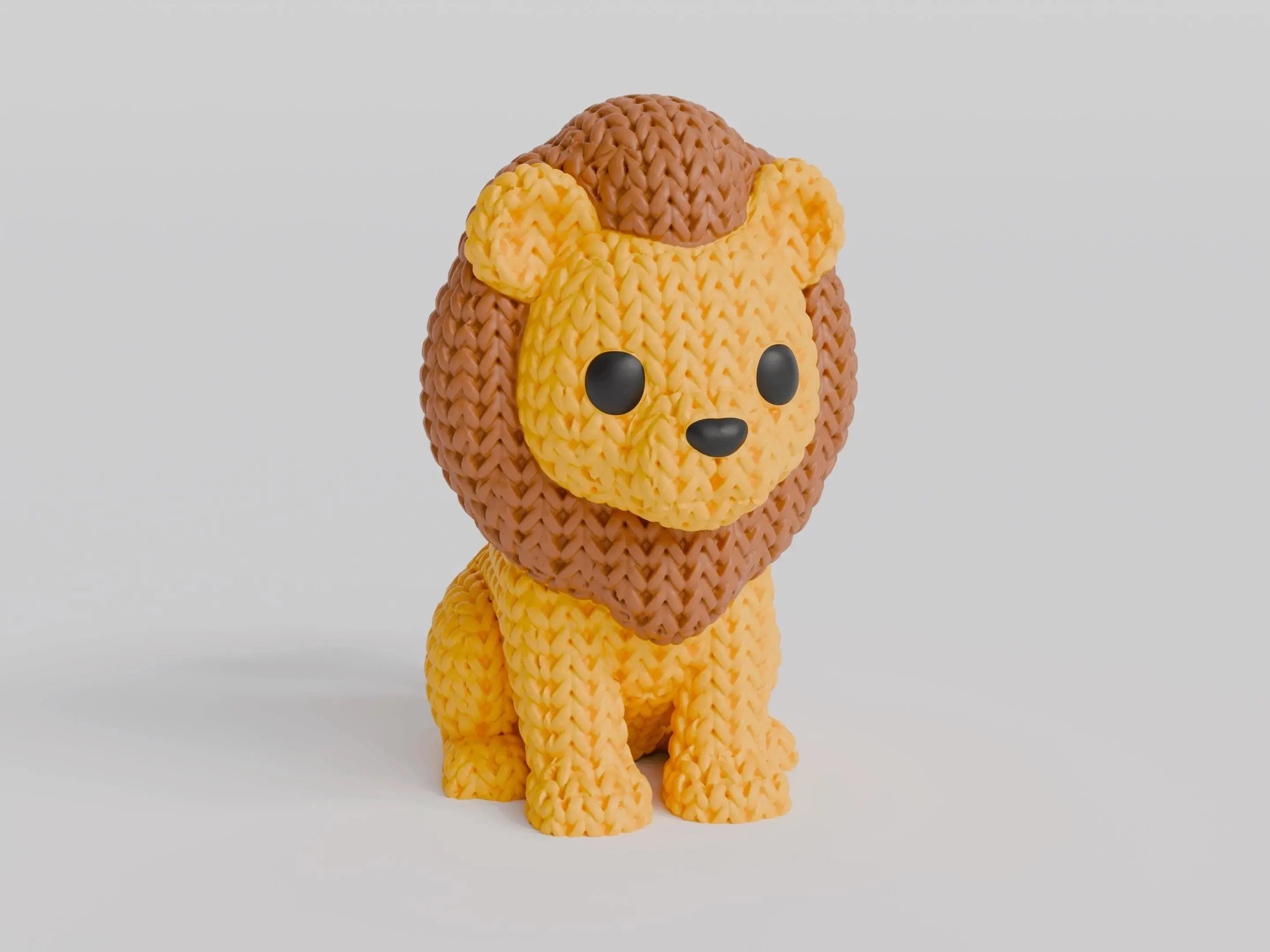Figurine lion tricot 3D • Sculpture déco artisanale • Cadeau original | Bandji3D Bandji3D