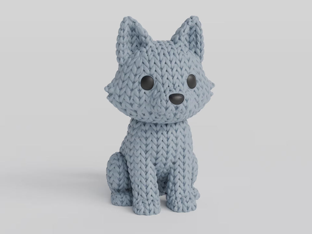 Figurine loup tricot 3D • Statue déco artisanale • Cadeau original | Bandji3D Bandji3D