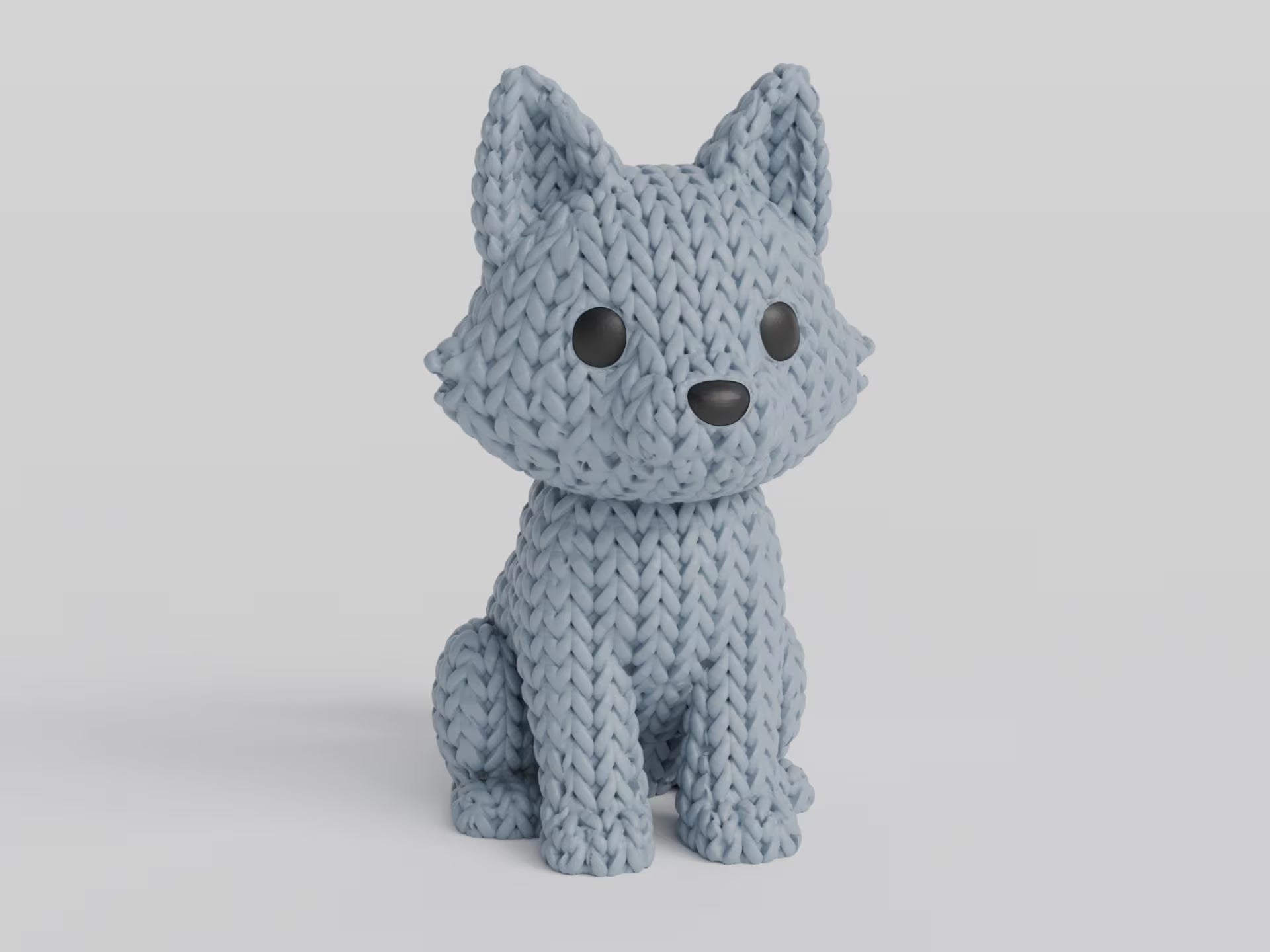 Figurine loup tricot 3D • Statue déco artisanale • Cadeau original | Bandji3D Bandji3D