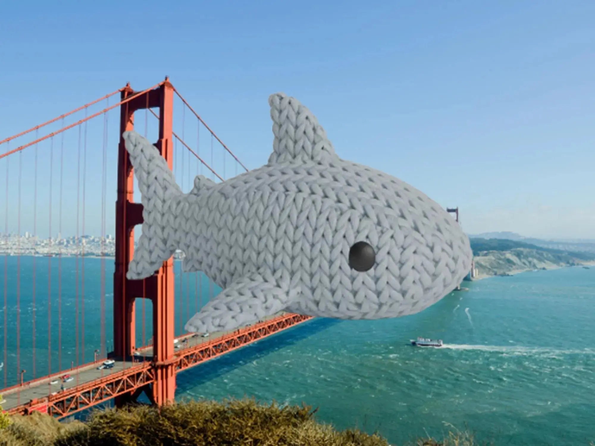Figurine requin tricot 3D • Sculpture marine artisanale • Cadeau original | Bandji3D Bandji3D