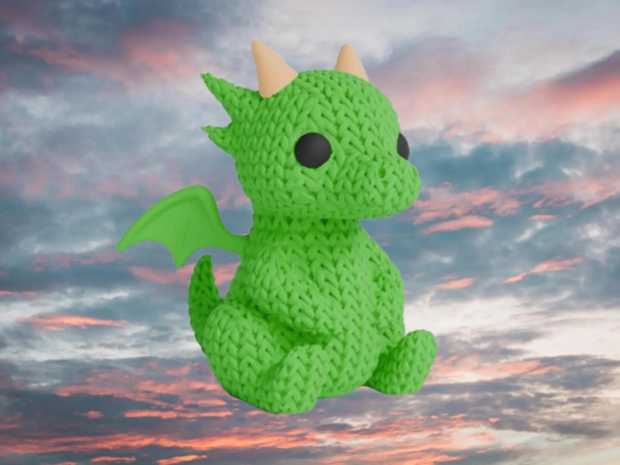 Figurine dragon tricot 3D • Sculpture fantastique artisanale • Cadeau original | Bandji3D Bandji3D