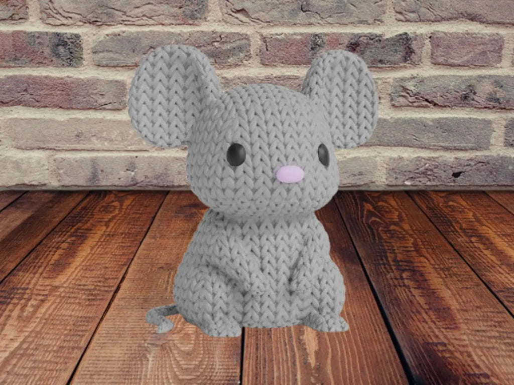 Figurine souris tricot 3D • Sculpture artisanale mignonne • Déco originale | Bandji3D Bandji3D