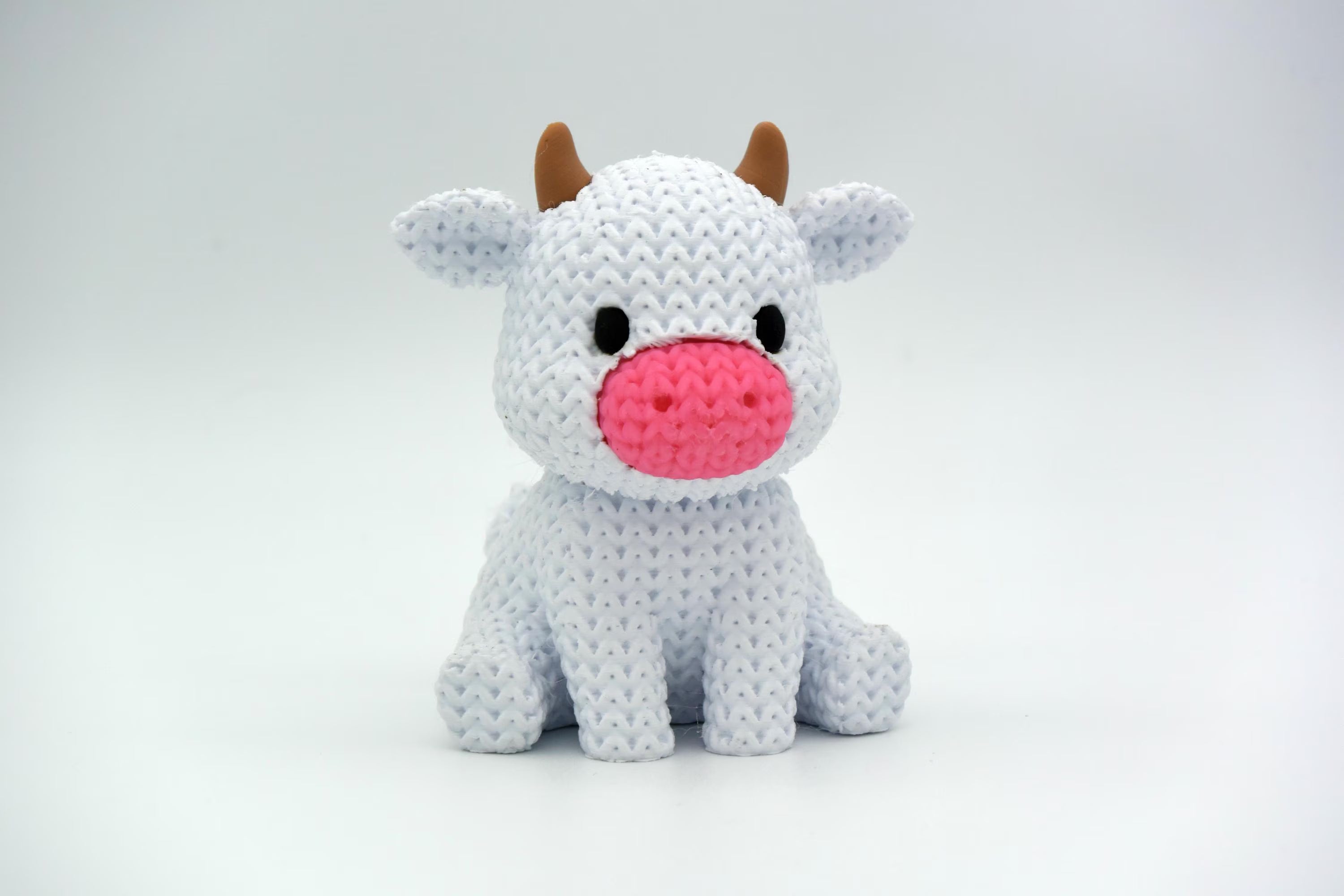 Figurine vache tricot 3D • Sculpture artisanale déco • Cadeau original | Bandji3D Bandji3D
