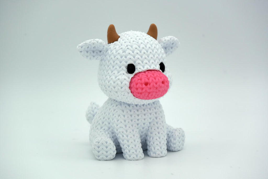 Figurine vache tricot 3D • Sculpture artisanale déco • Cadeau original | Bandji3D Bandji3D