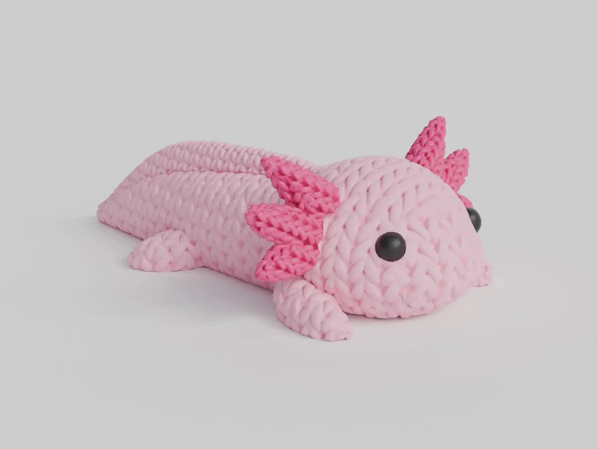 Figurine axolotl tricot 3D • Figurine artisanale mignonne • Cadeau original | Bandji3D Bandji3D