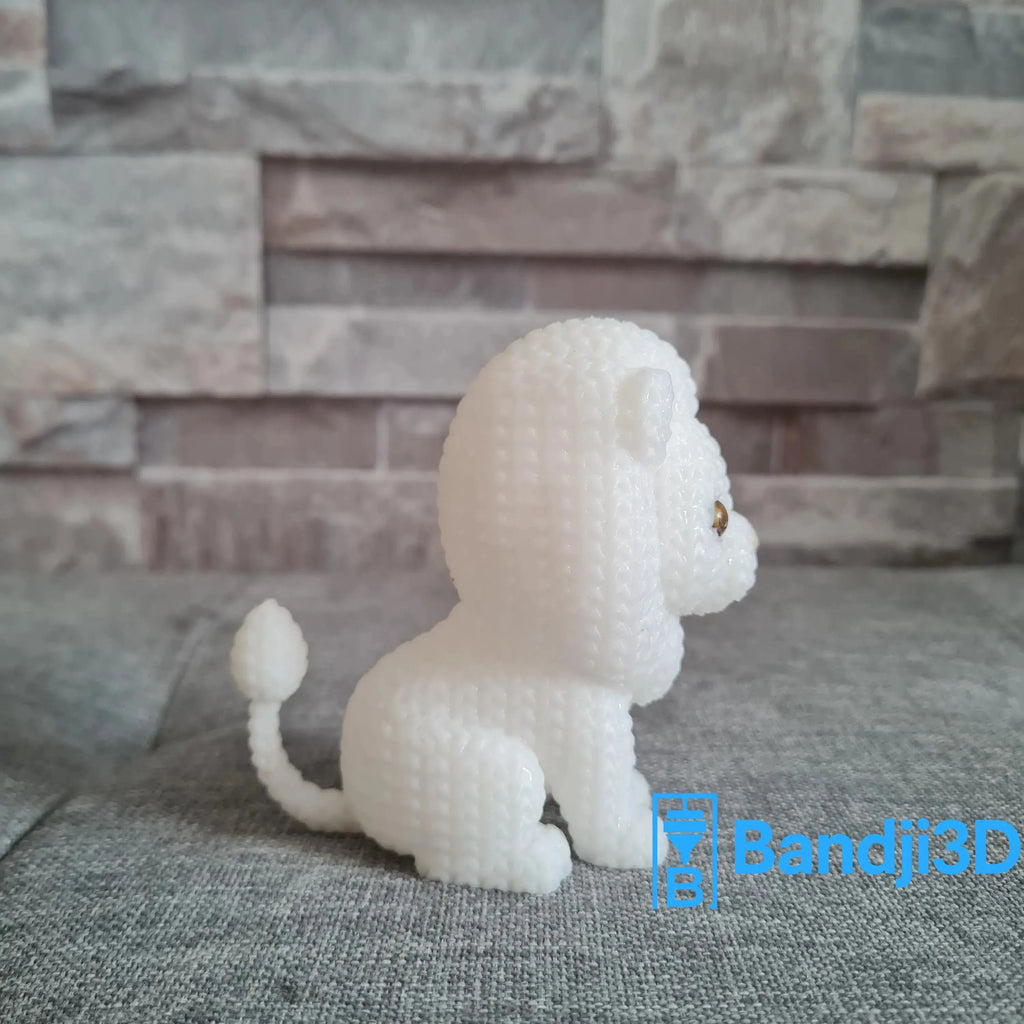 Figurine lion tricot 3D • Sculpture déco artisanale • Cadeau original | Bandji3D Bandji3D