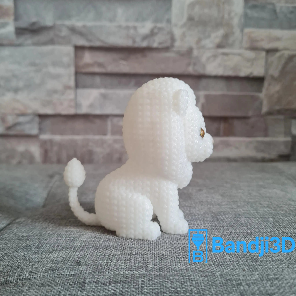 Figurine lion tricot 3D • Sculpture déco artisanale • Cadeau original | Bandji3D Bandji3D
