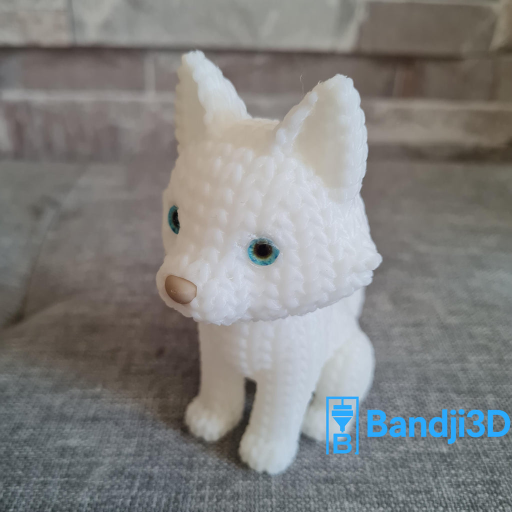 Figurine loup tricot 3D • Statue déco artisanale • Cadeau original | Bandji3D Bandji3D
