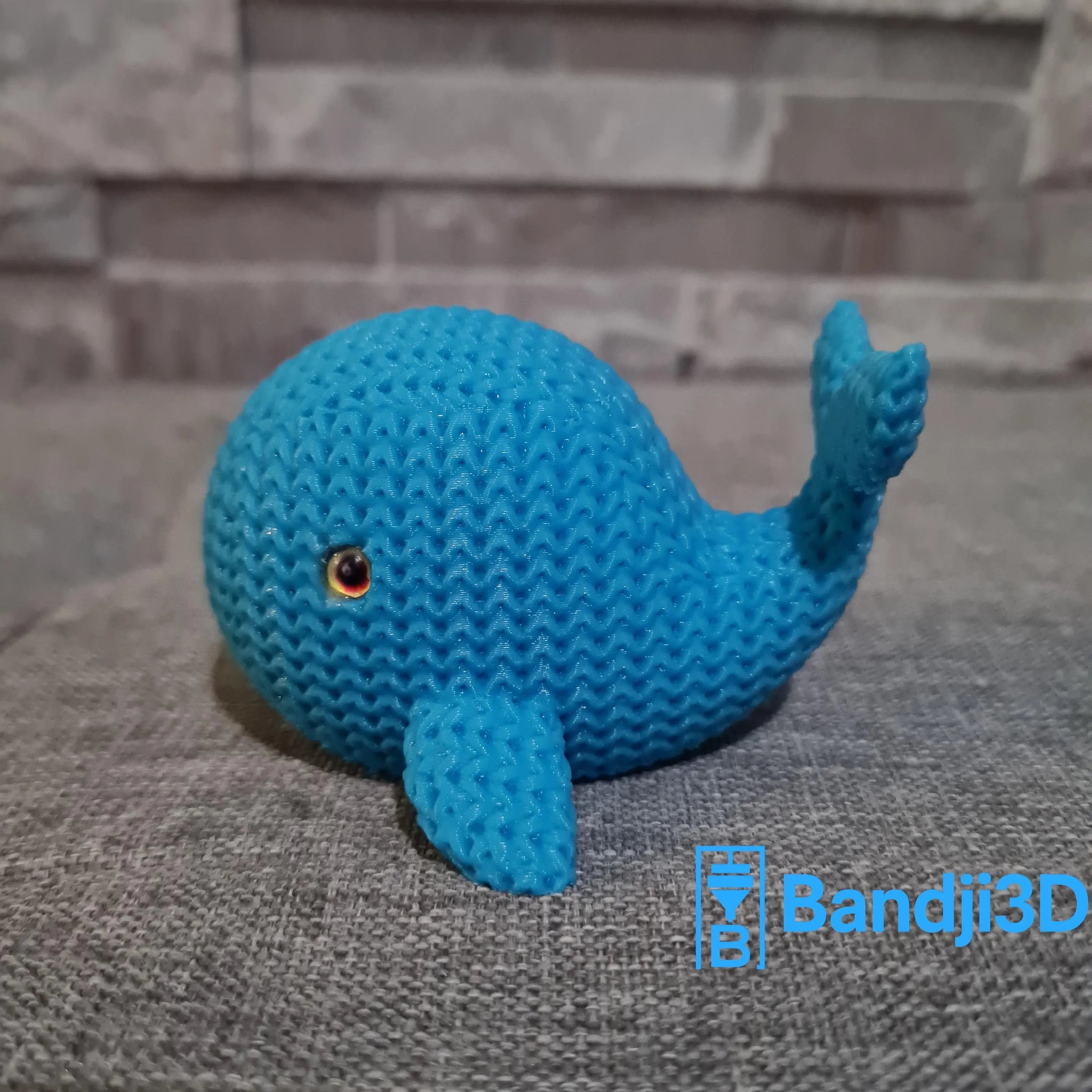 Figurine baleine tricot 3D • Sculpture marine artisanale • Cadeau original | Bandji3D Bandji3D