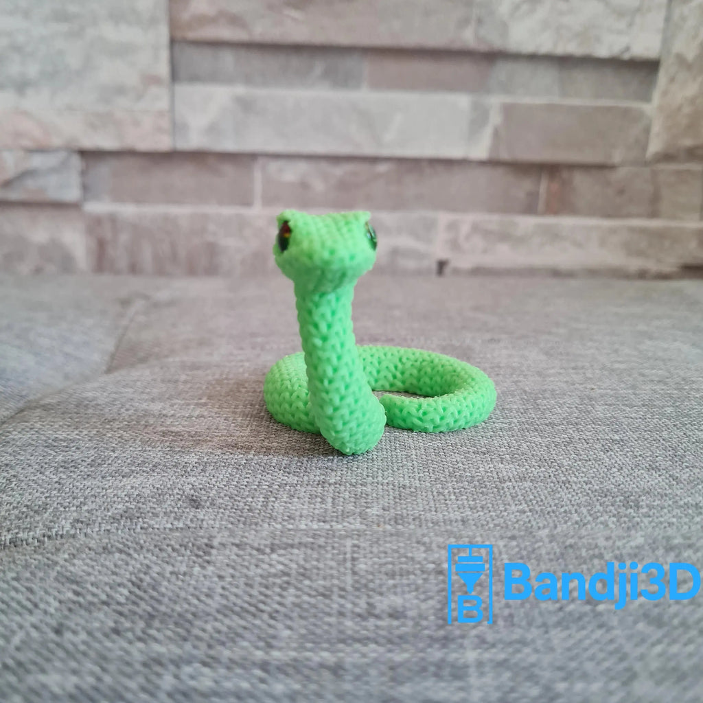 Figurine serpent tricot 3D • Sculpture artisanale • Déco exotique | Bandji3D Bandji3D
