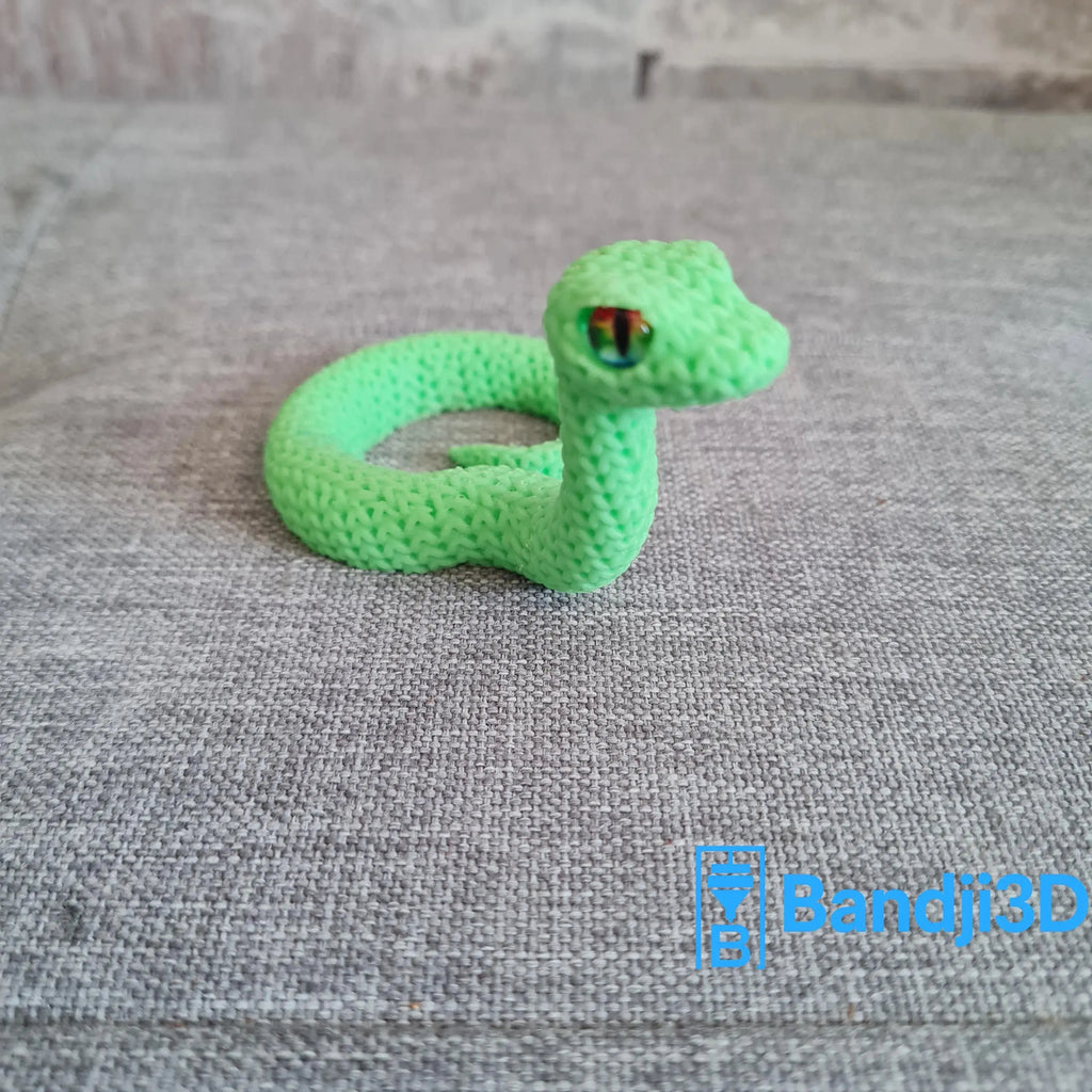 Figurine serpent tricot 3D • Sculpture artisanale • Déco exotique | Bandji3D Bandji3D