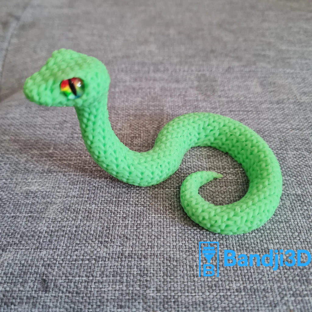 Figurine serpent tricot 3D • Sculpture artisanale • Déco exotique | Bandji3D Bandji3D