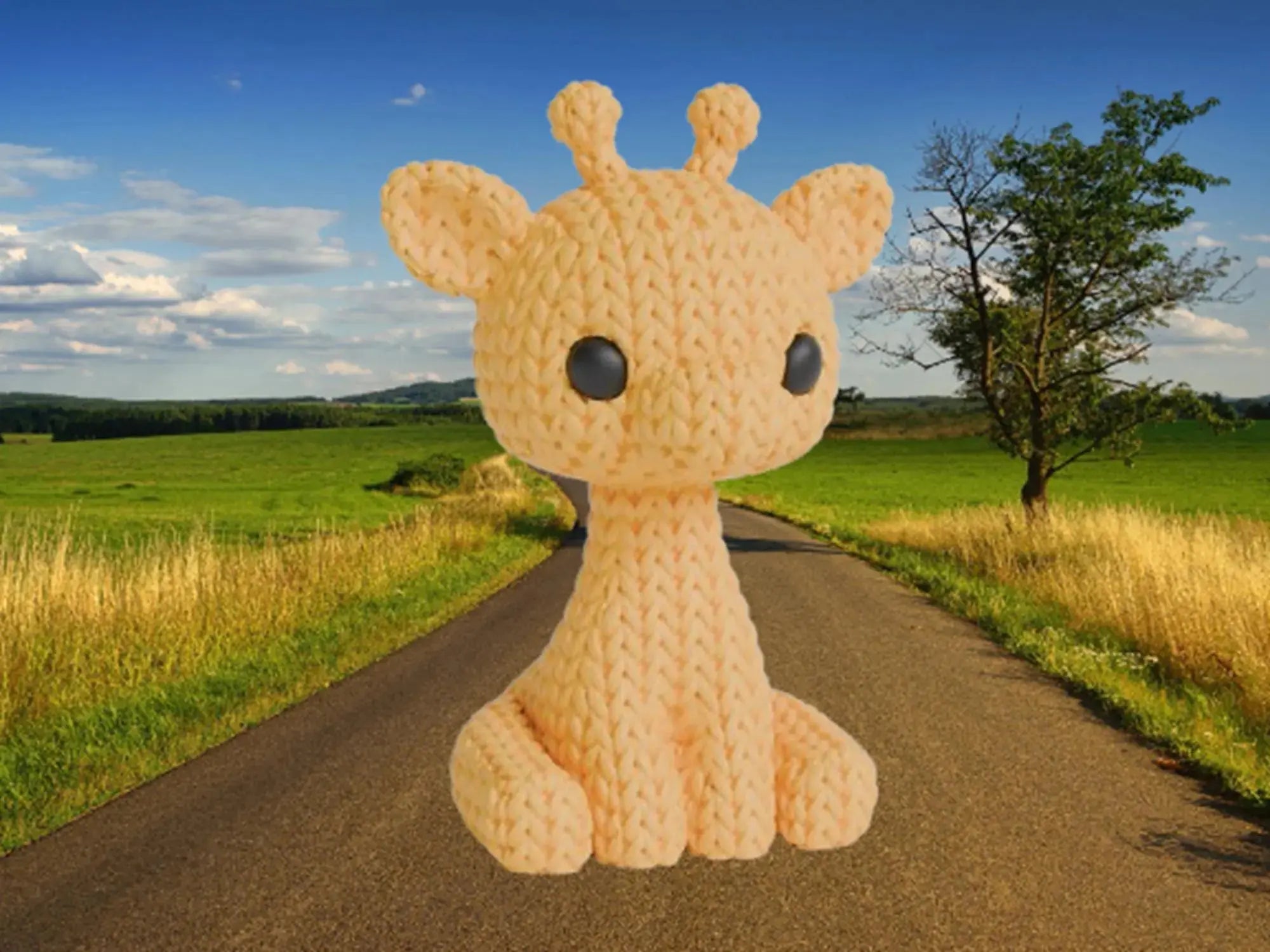 Figurine girafe tricot 3D • Sculpture artisanale • Déco safari | Bandji3D Bandji3D