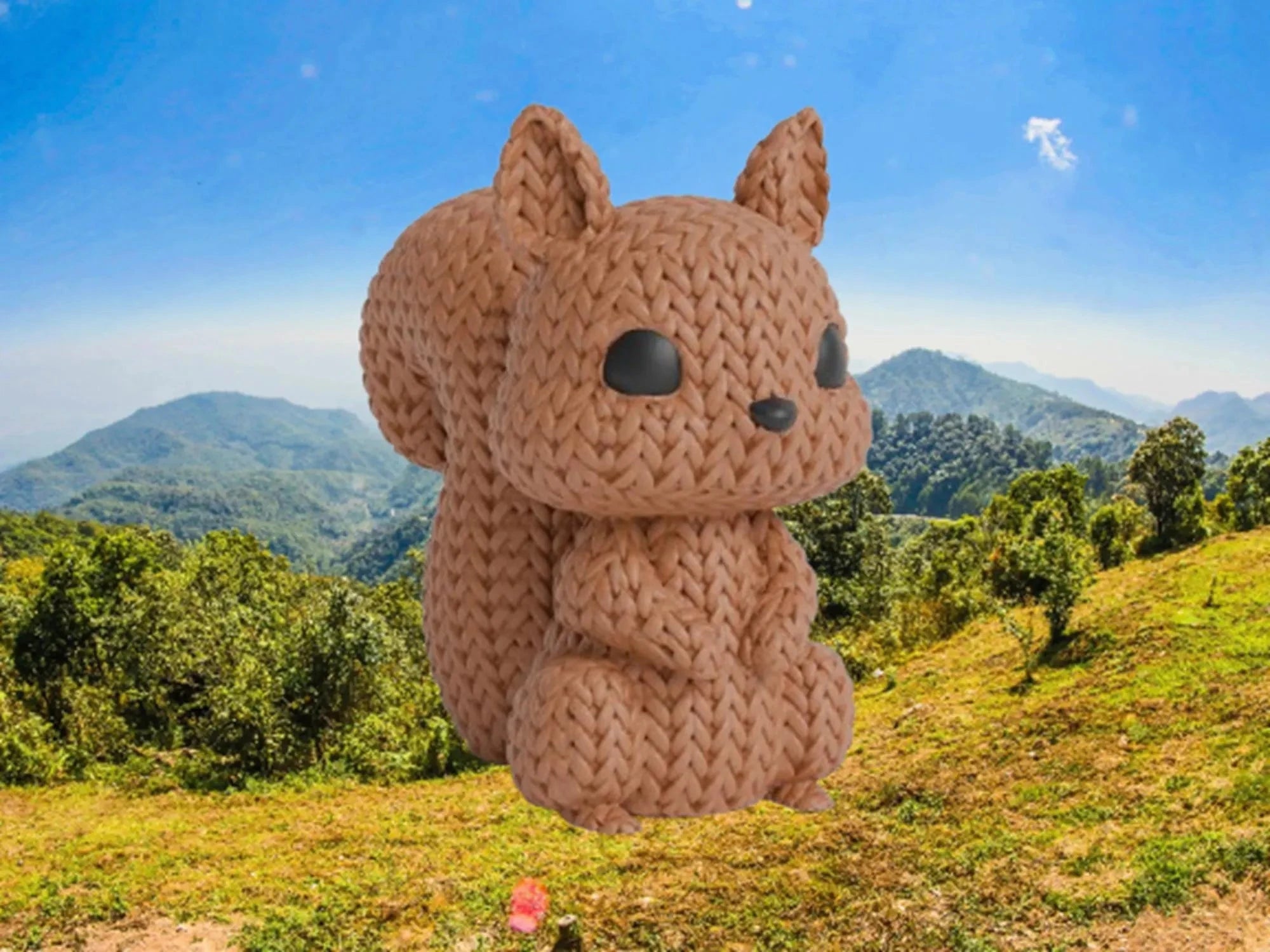Figurine écureuil tricot 3D • Sculpture artisanale • Déco forestière | Bandji3D Bandji3D
