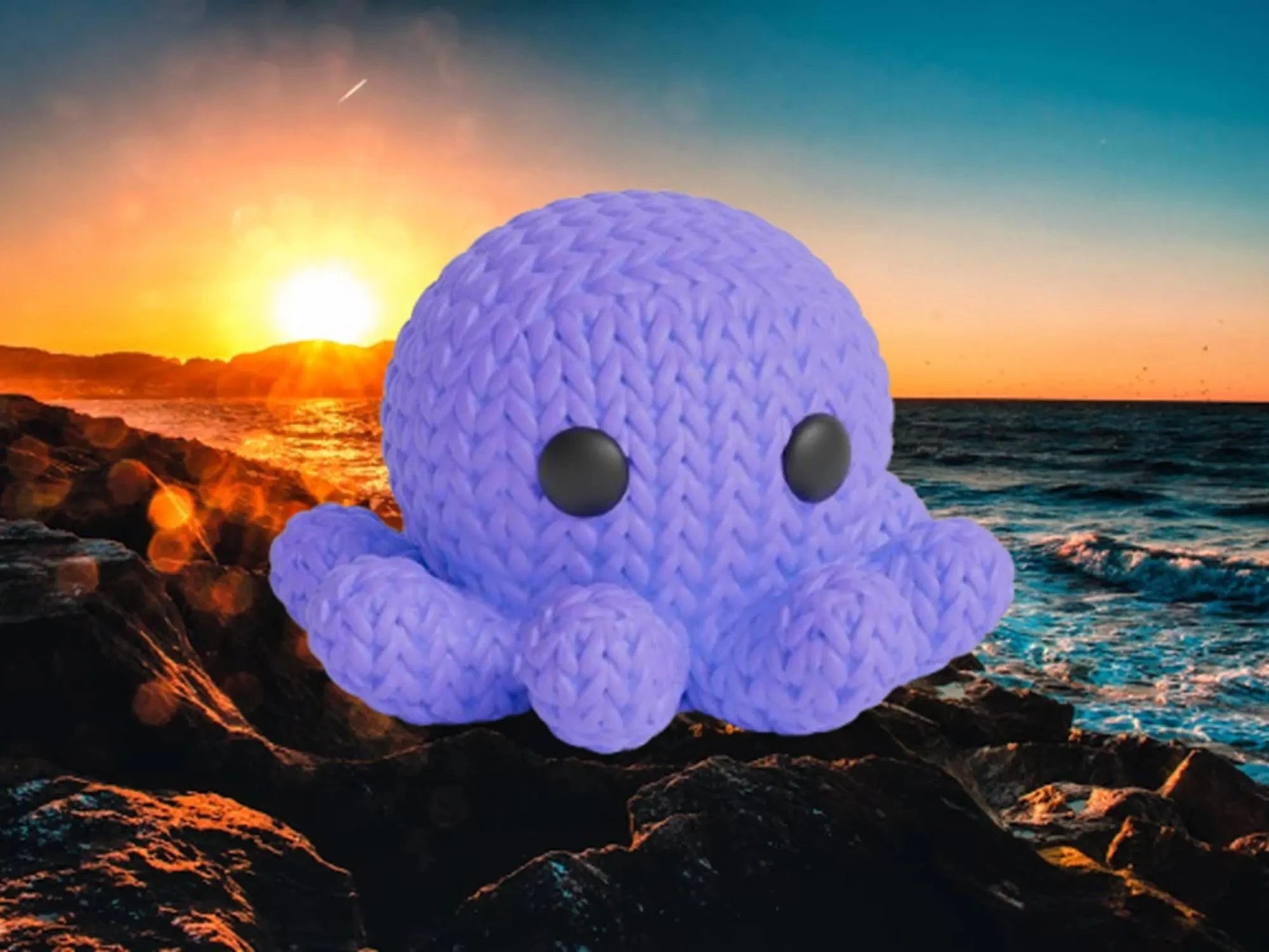Figurine pieuvre tricot 3D • Sculpture artisanale marine • Déco mignonne | Bandji3D Bandji3D