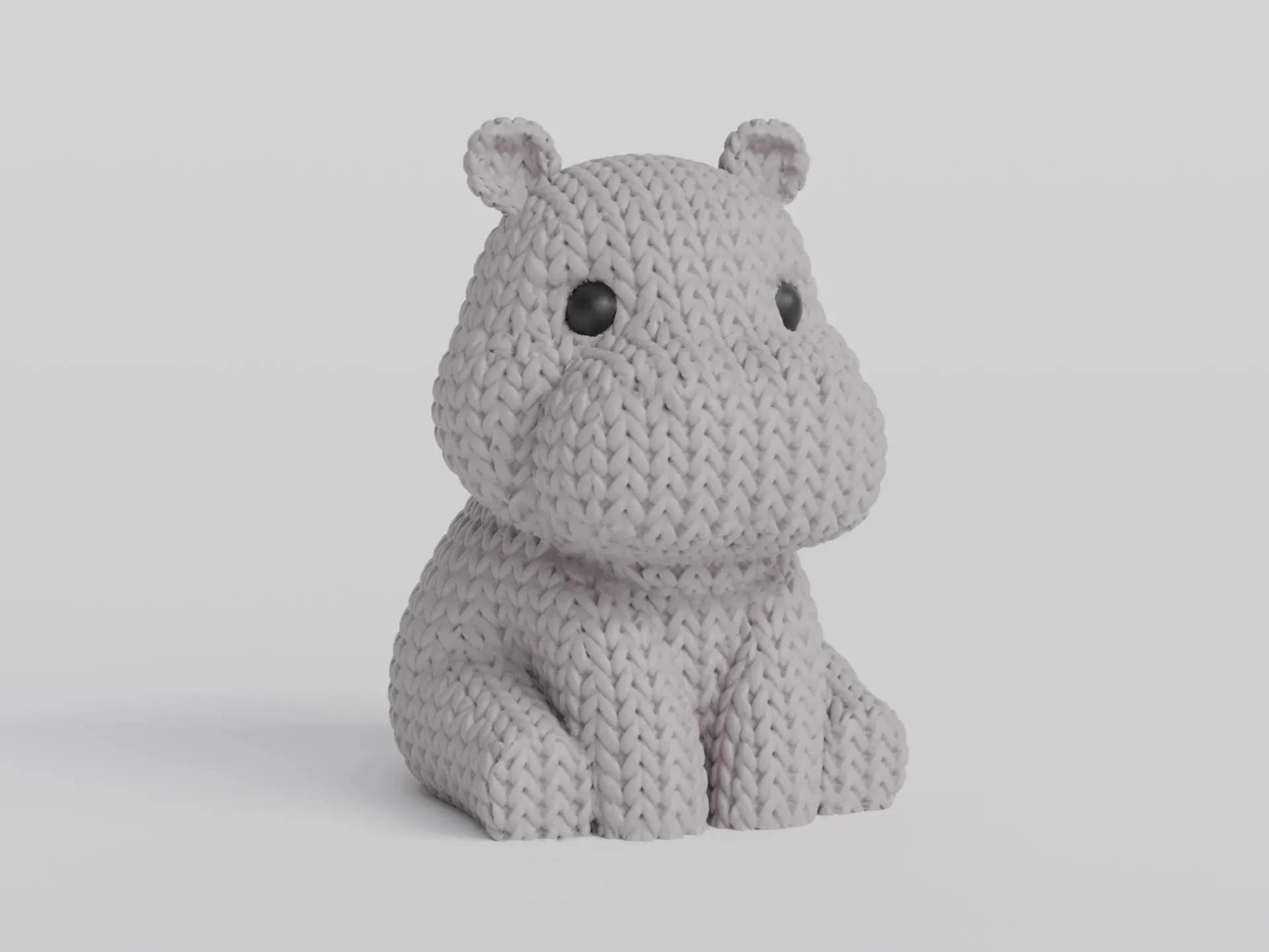 Figurine hippopotame tricot 3D • Sculpture artisanale mignonne • Déco originale | Bandji3D Bandji3D