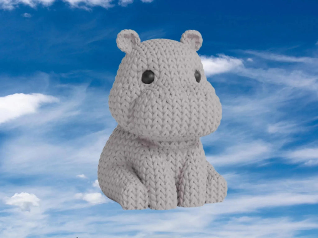 Figurine hippopotame tricot 3D • Sculpture artisanale mignonne • Déco originale | Bandji3D Bandji3D