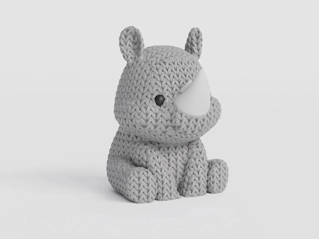 Figurine rhinocéros tricot 3D • Sculpture artisanale exotique • Déco originale | Bandji3D Bandji3D