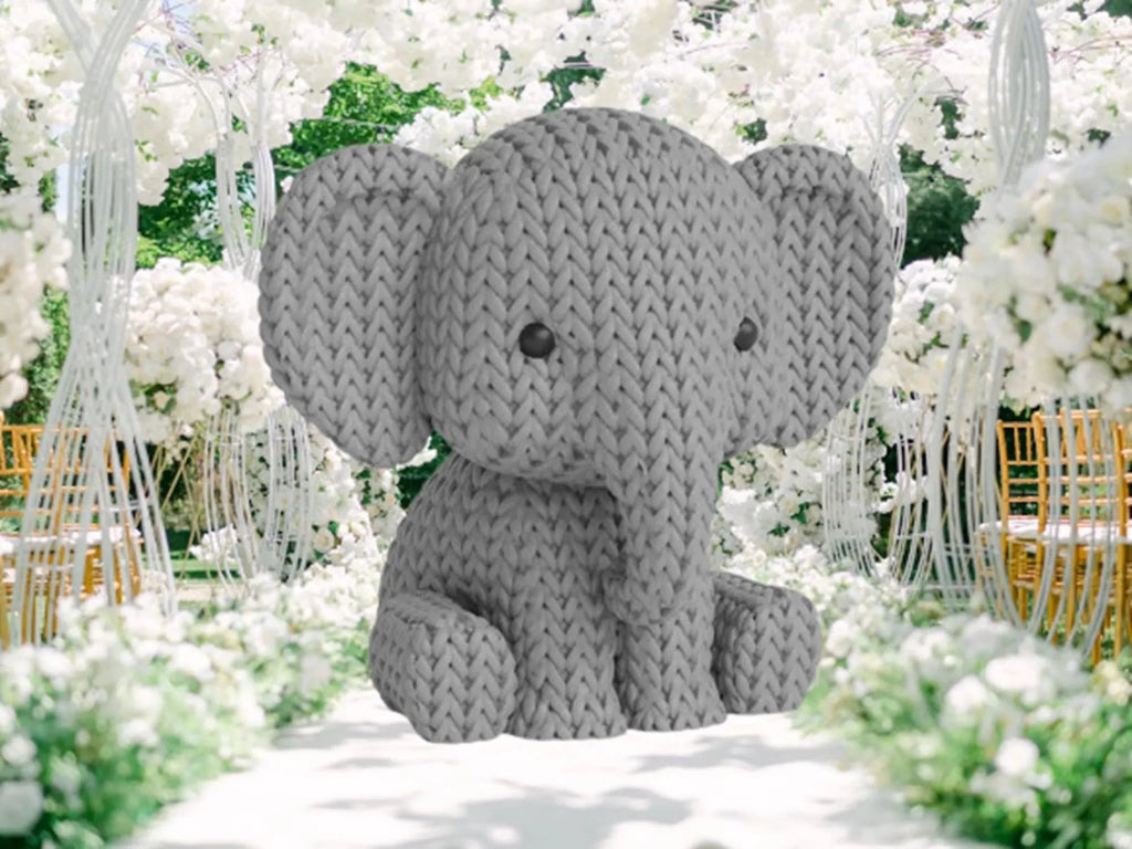 Figurine éléphant tricot 3D • Sculpture artisanale • Déco safari | Bandji3D Bandji3D