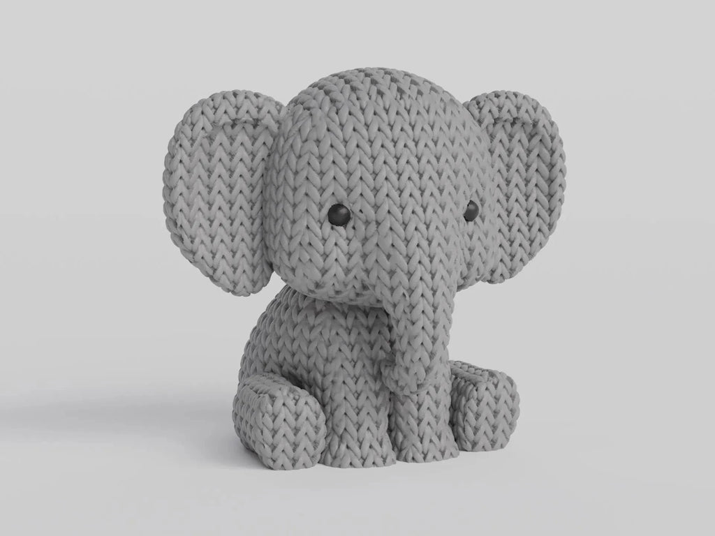 Figurine éléphant tricot 3D • Sculpture artisanale • Déco safari | Bandji3D Bandji3D