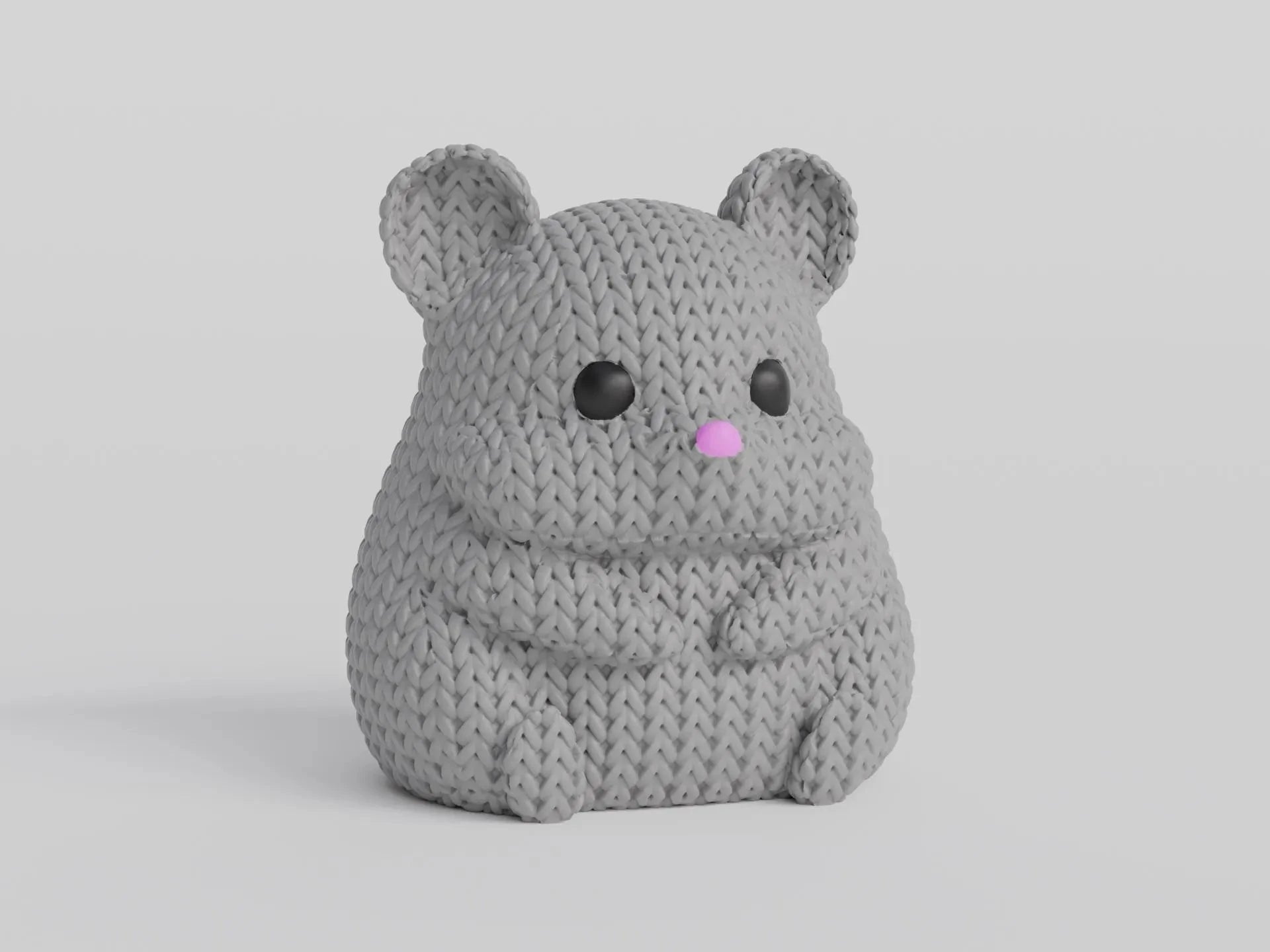 Figurine hamster tricot 3D • Sculpture artisanale mignonne • Déco originale | Bandji3D Bandji3D