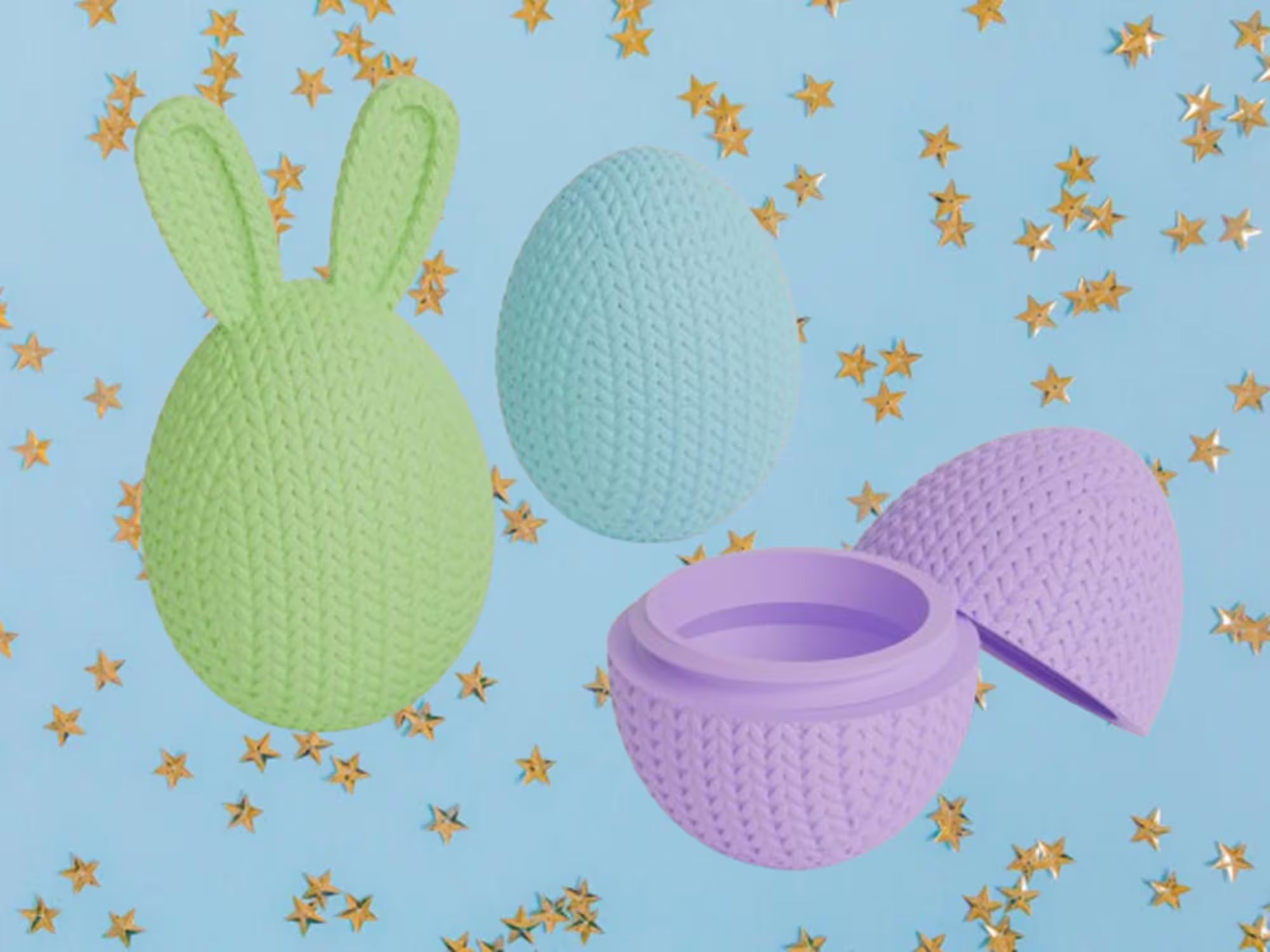 Conteneur œuf de Pâques tricot 3D • Boîte artisanale déco festive | Bandji3D Bandji3D