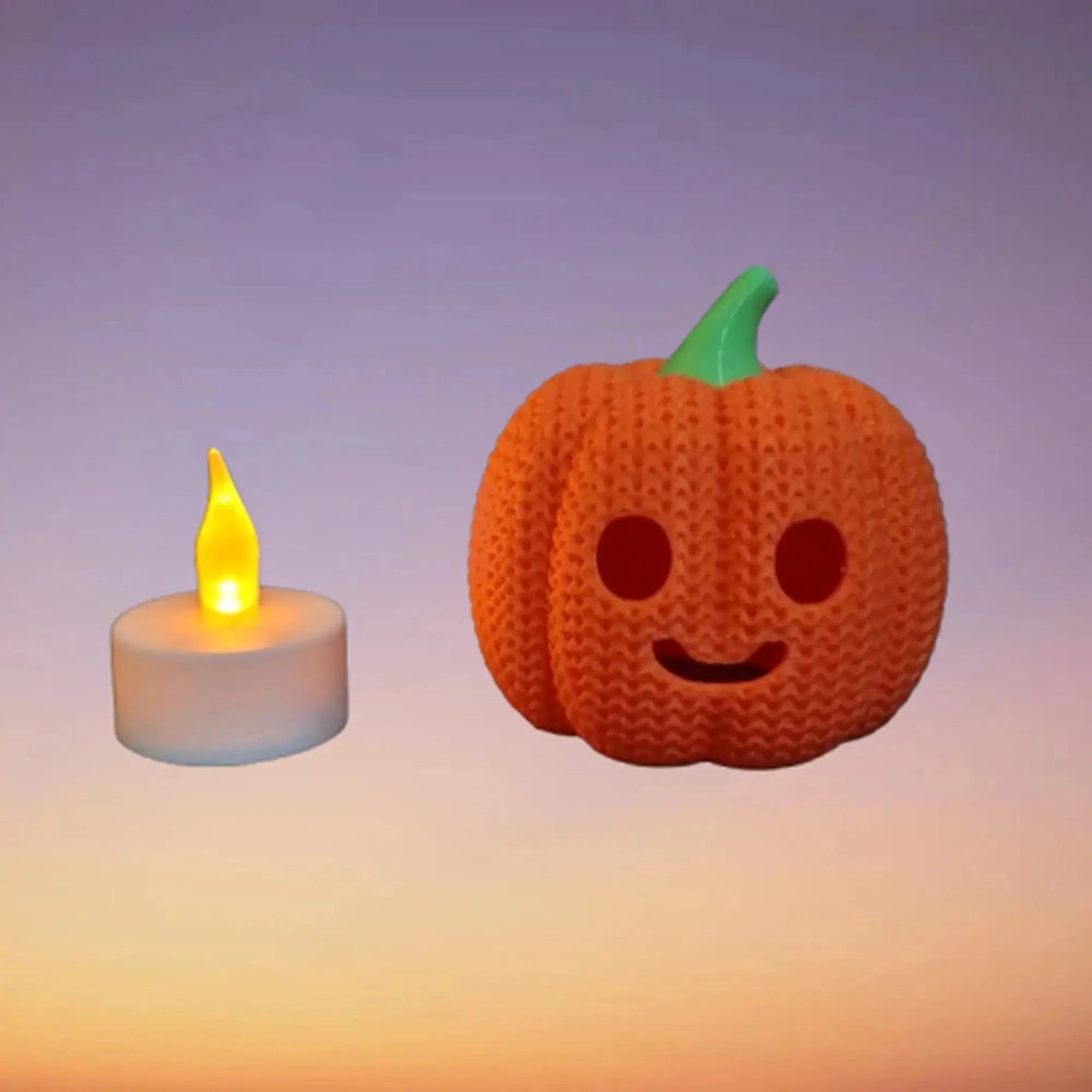 Citrouille Halloween 3D effet tricot – Déco avec bougie LED | Bandji3D Bandji3D