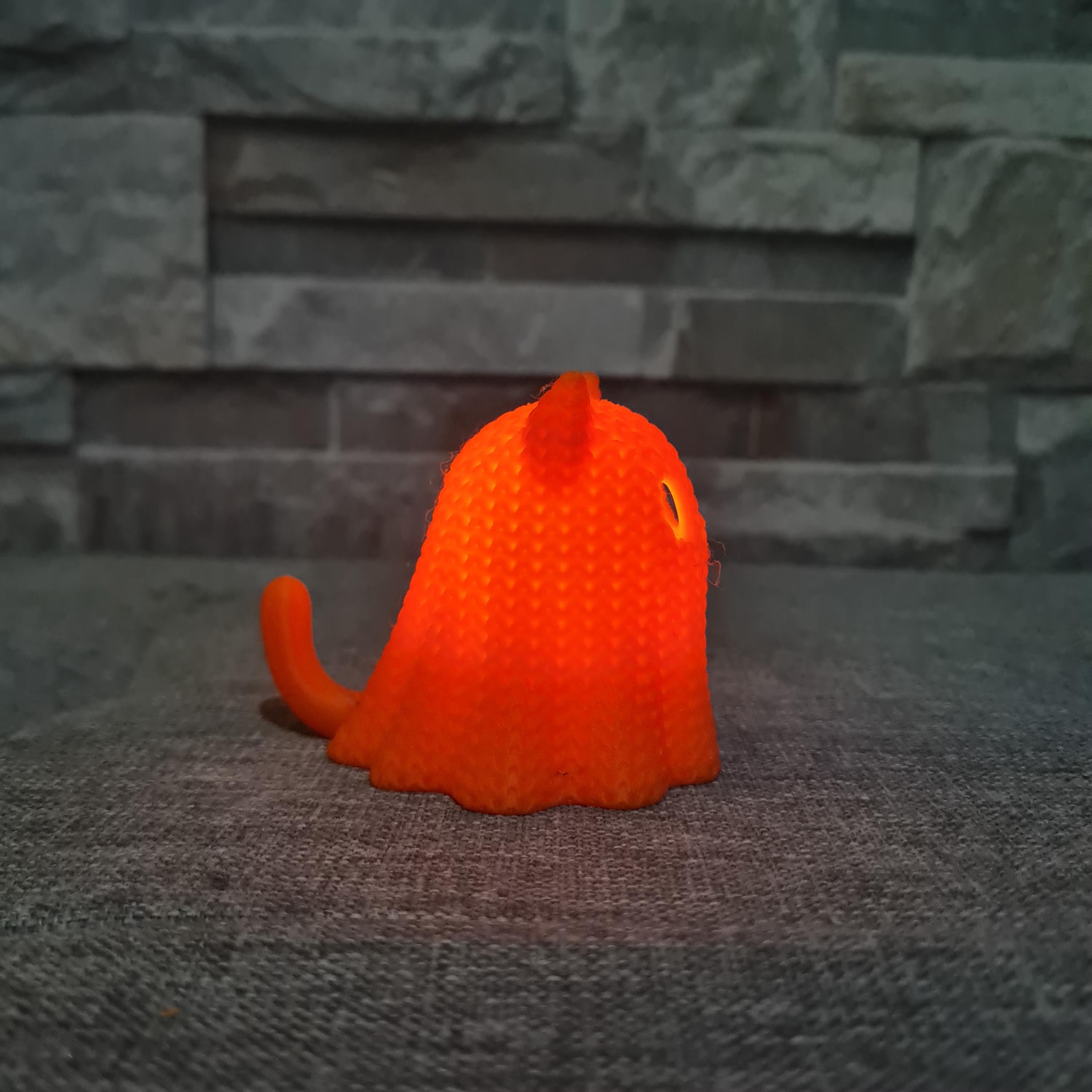 Chat Fantôme 3D effet tricot – Photophore Halloween avec bougie LED | Bandji3D Bandji3D