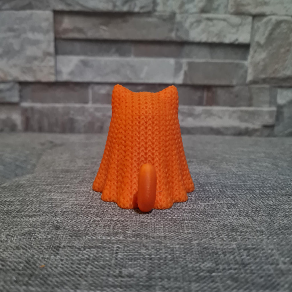 Chat Fantôme 3D effet tricot – Photophore Halloween avec bougie LED | Bandji3D Bandji3D