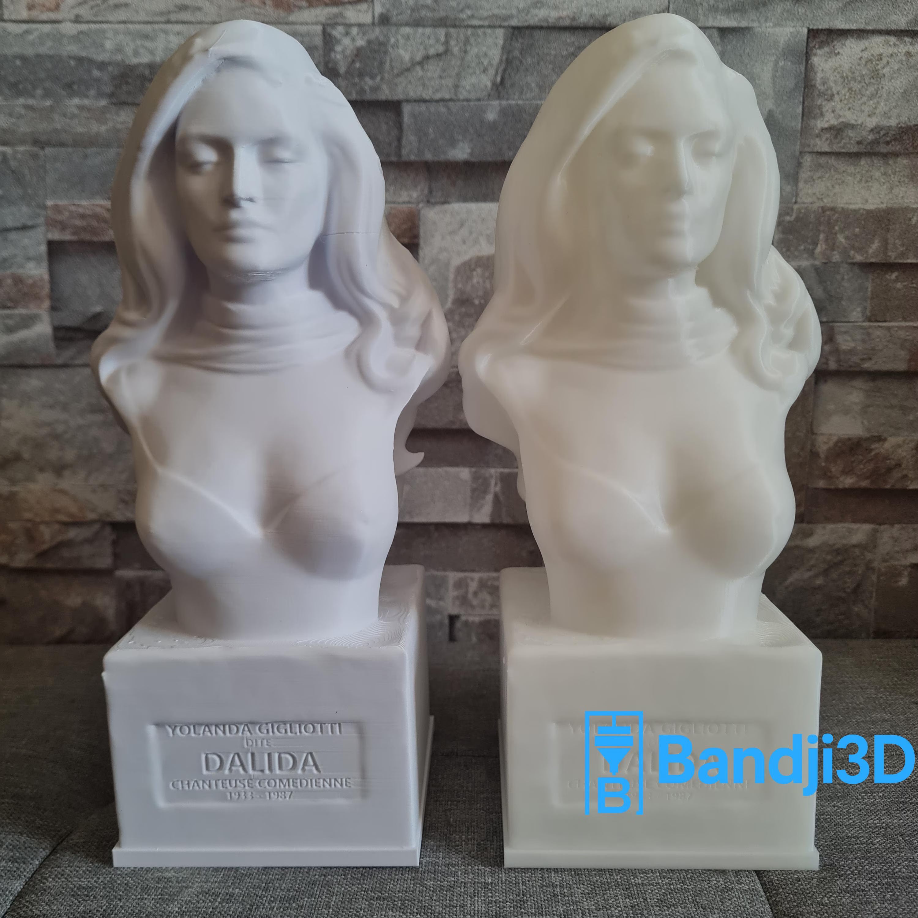 Buste Dalida 3D – Sculpture Personnalisable & Déco Musicale | Bandji3D Bandji3D