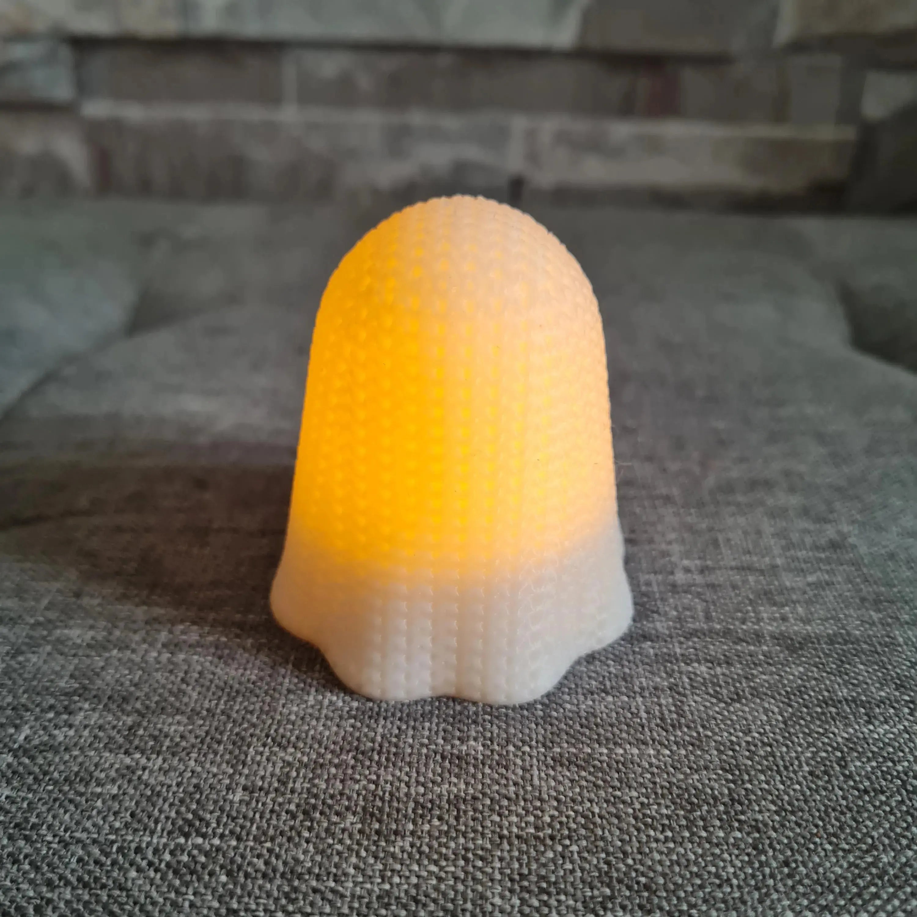 Chat Fantôme 3D effet tricot – Photophore Halloween avec bougie LED | Bandji3D Bandji3D