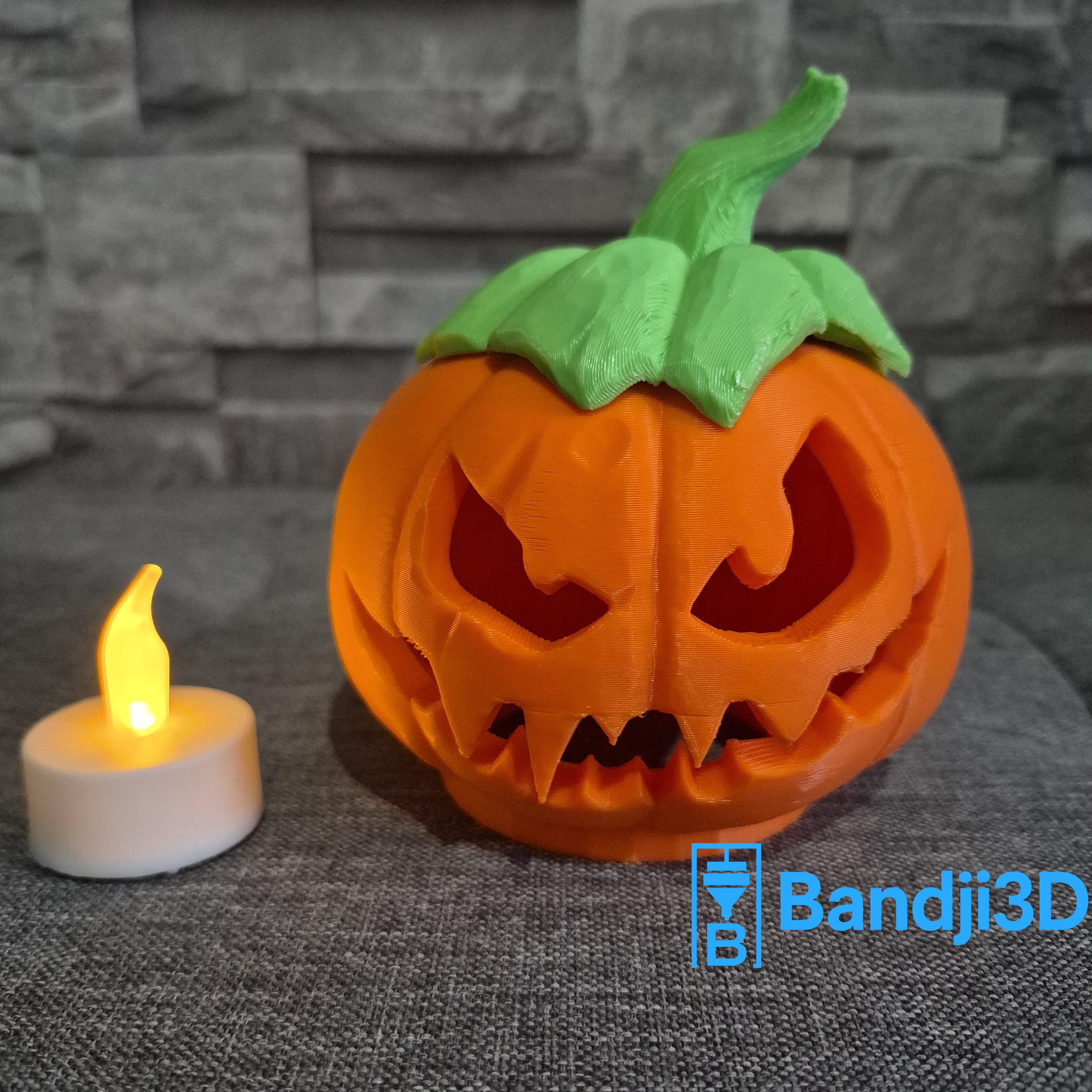 Citrouille Halloween 3D effrayante – Photophore avec bougie LED | Bandji3D Bandji3D