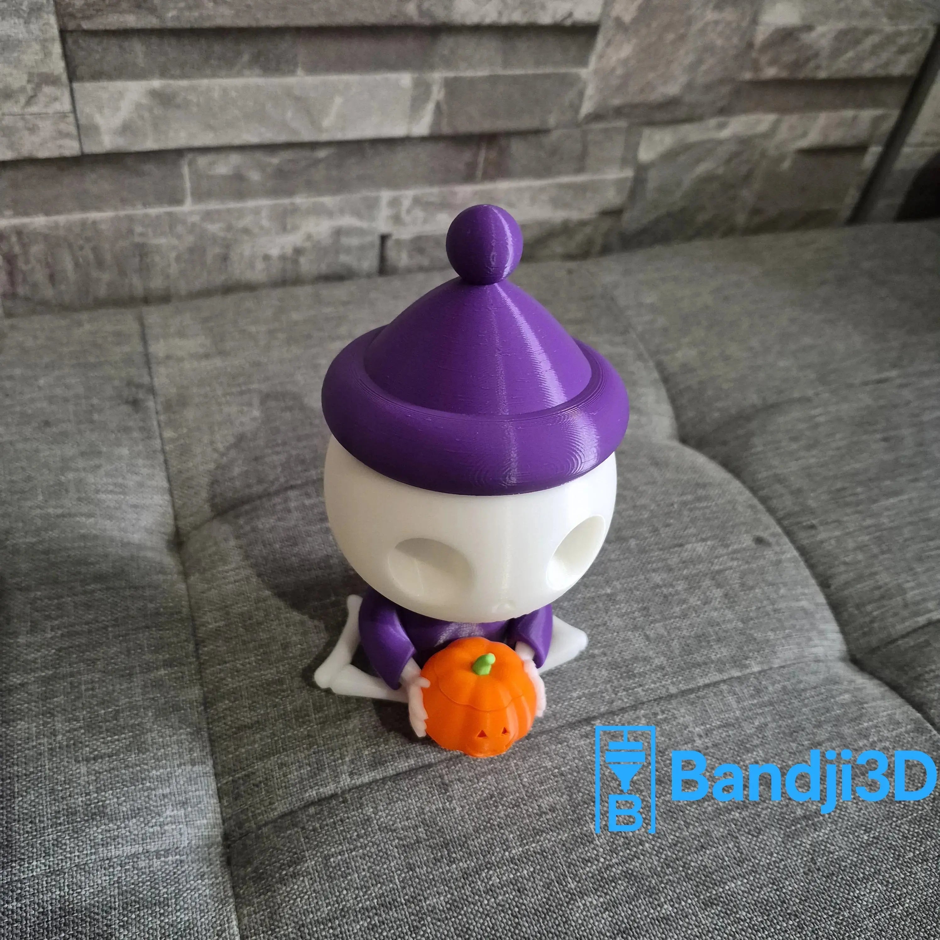 Figurine Squelette Halloween 3D – Citrouille LED ou Déco Personnalisable | Bandji3D Bandji3D