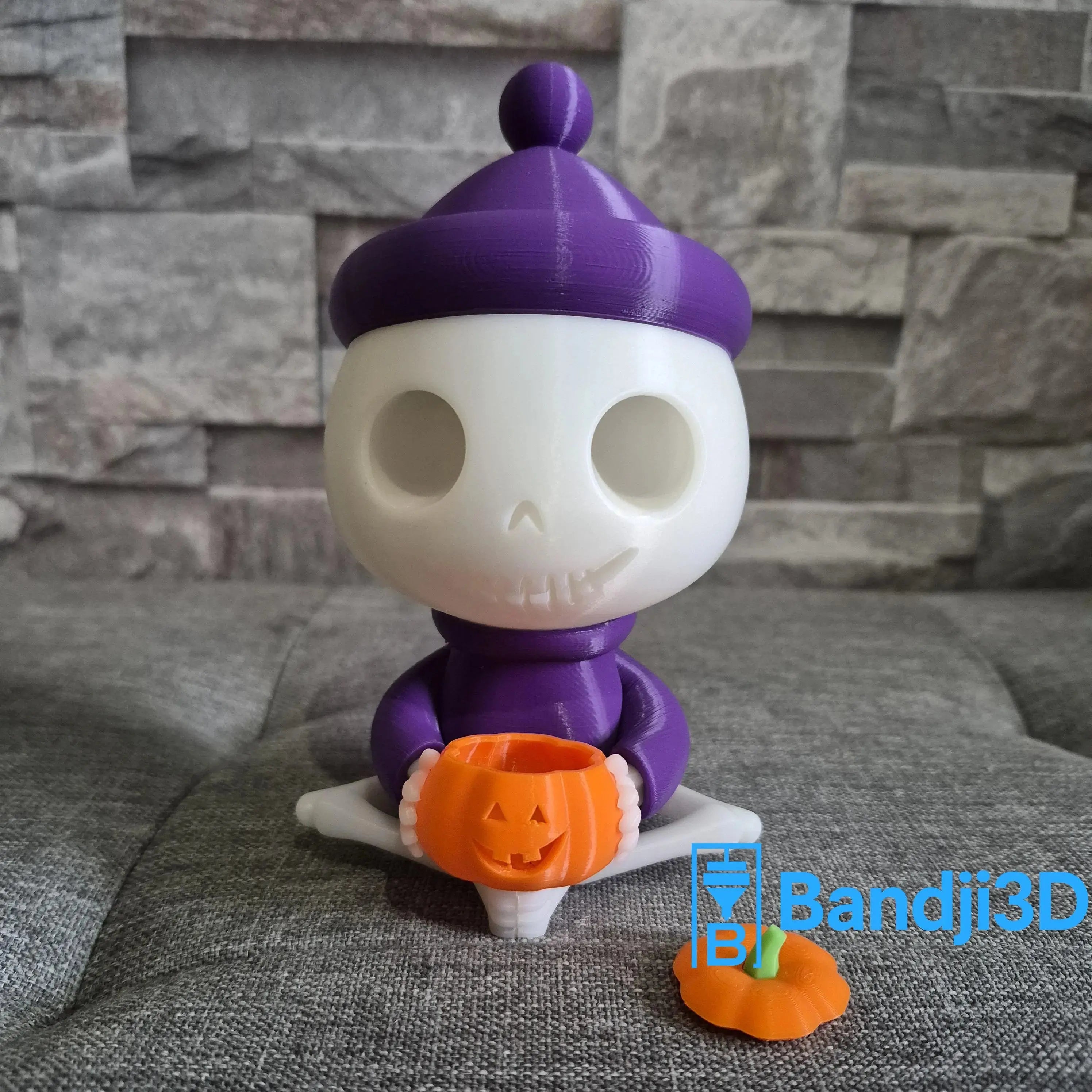 Figurine Squelette Halloween 3D – Citrouille LED ou Déco Personnalisable | Bandji3D Bandji3D