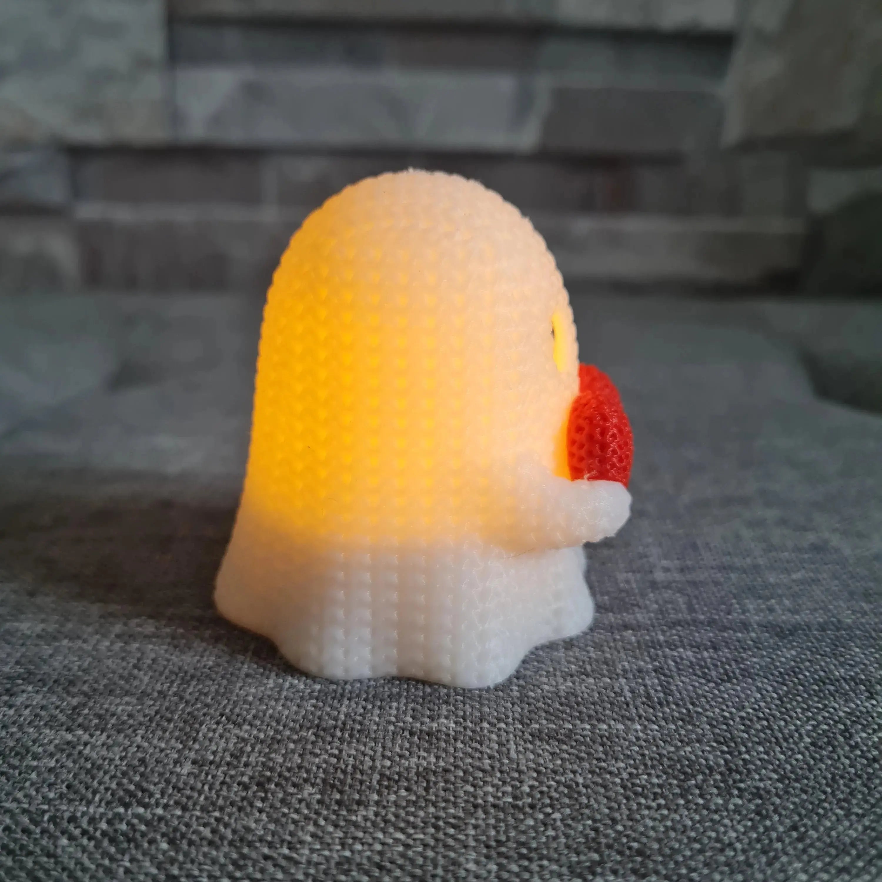 Fantôme 3D effet tricot avec cœur – Photophore Halloween & Saint-Valentin | Bandji3D Bandji3D
