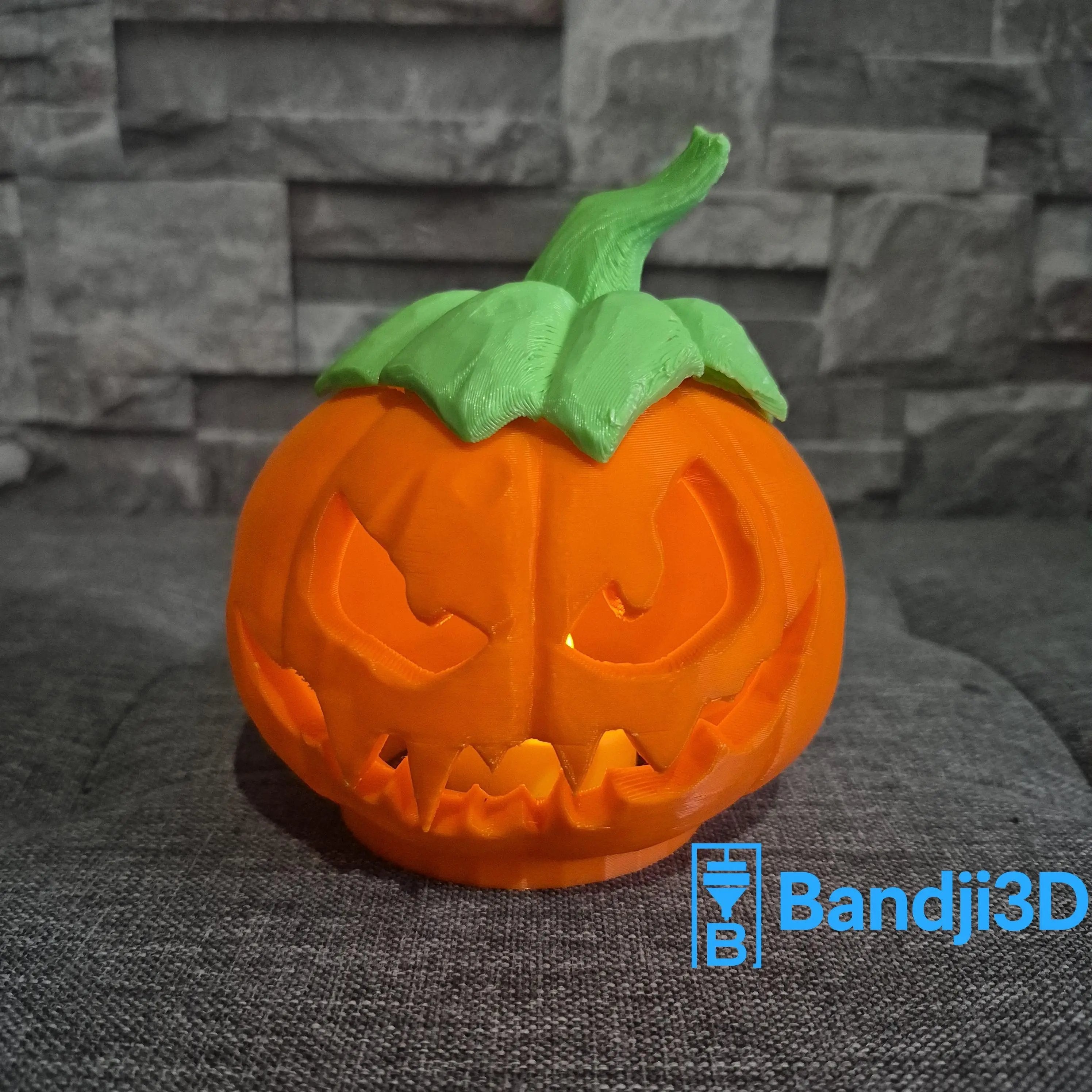 Citrouille Halloween 3D effrayante – Photophore avec bougie LED | Bandji3D Bandji3D